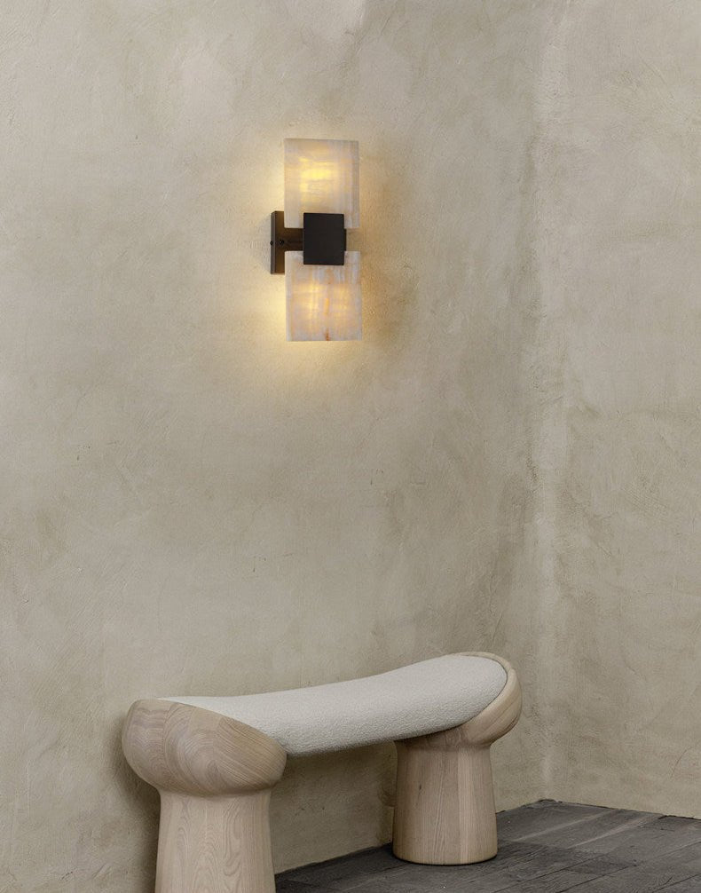 Strata Shift Alabaster Wall Lamp-Neutral Decor