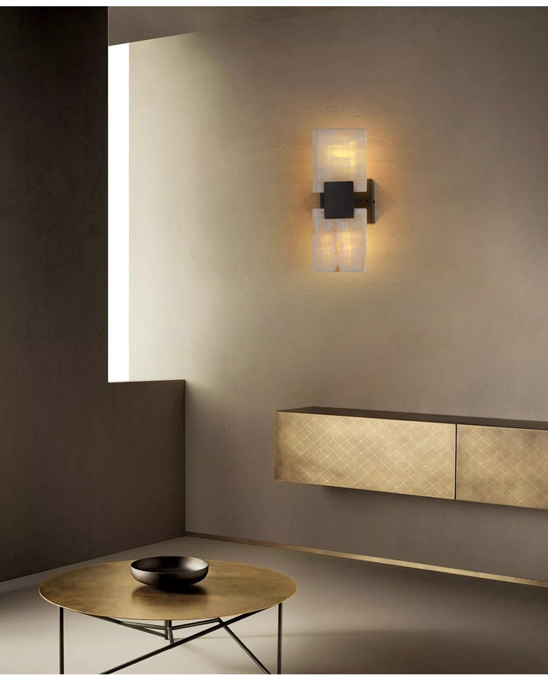 Strata Shift Alabaster Wall Lamp-Neutral Decor