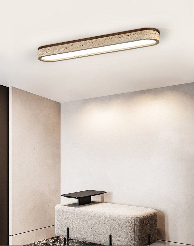 Kirbe Yellow Travertine Linear Ceiling Light-Neutral Decor