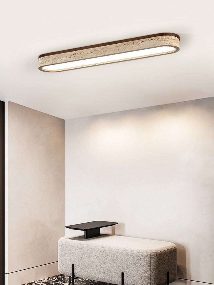 Kirbe Yellow Travertine Linear Ceiling Light-Neutral Decor