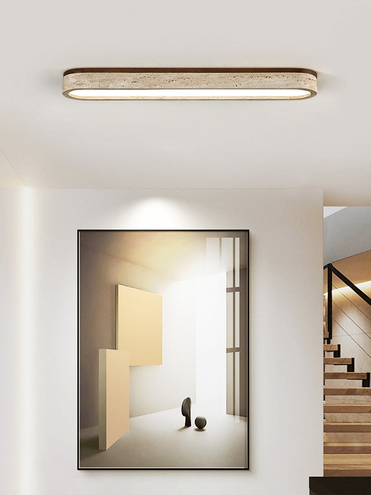 Kirbe Yellow Travertine Linear Ceiling Light-Neutral Decor