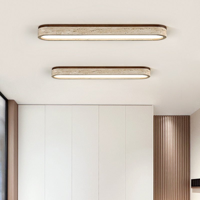 Kirbe Yellow Travertine Linear Ceiling Light-Neutral Decor