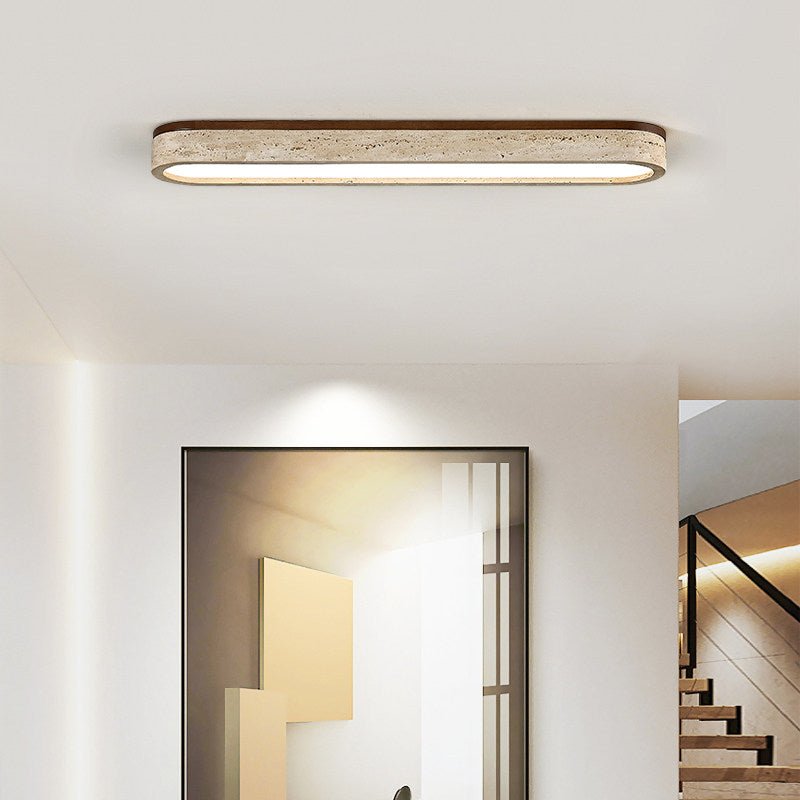 Kirbe Yellow Travertine Linear Ceiling Light-Neutral Decor
