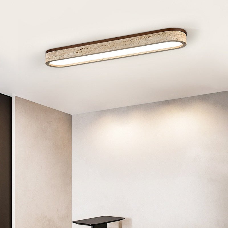 Kirbe Yellow Travertine Linear Ceiling Light-Neutral Decor