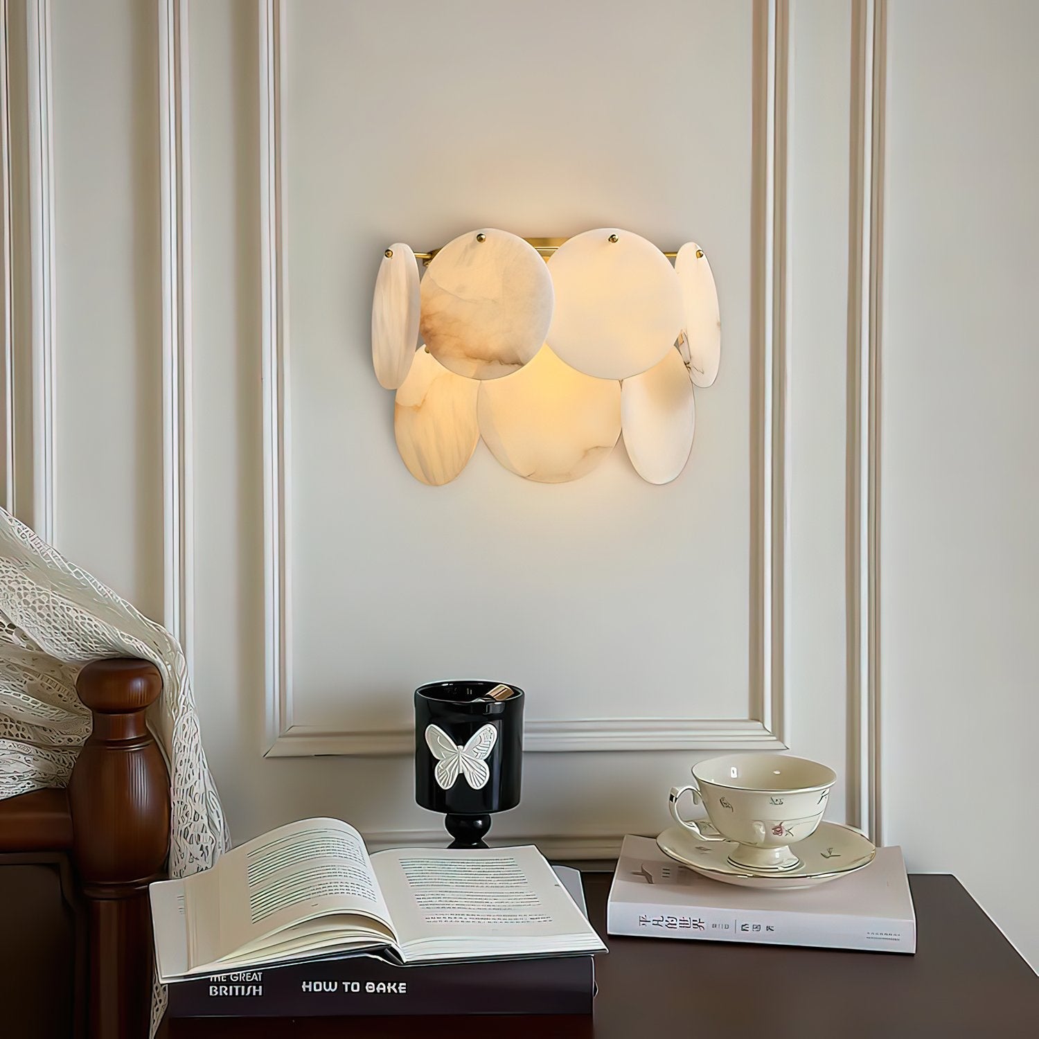 Strata Lumina Alabaster Wall Sconce-Neutral Decor