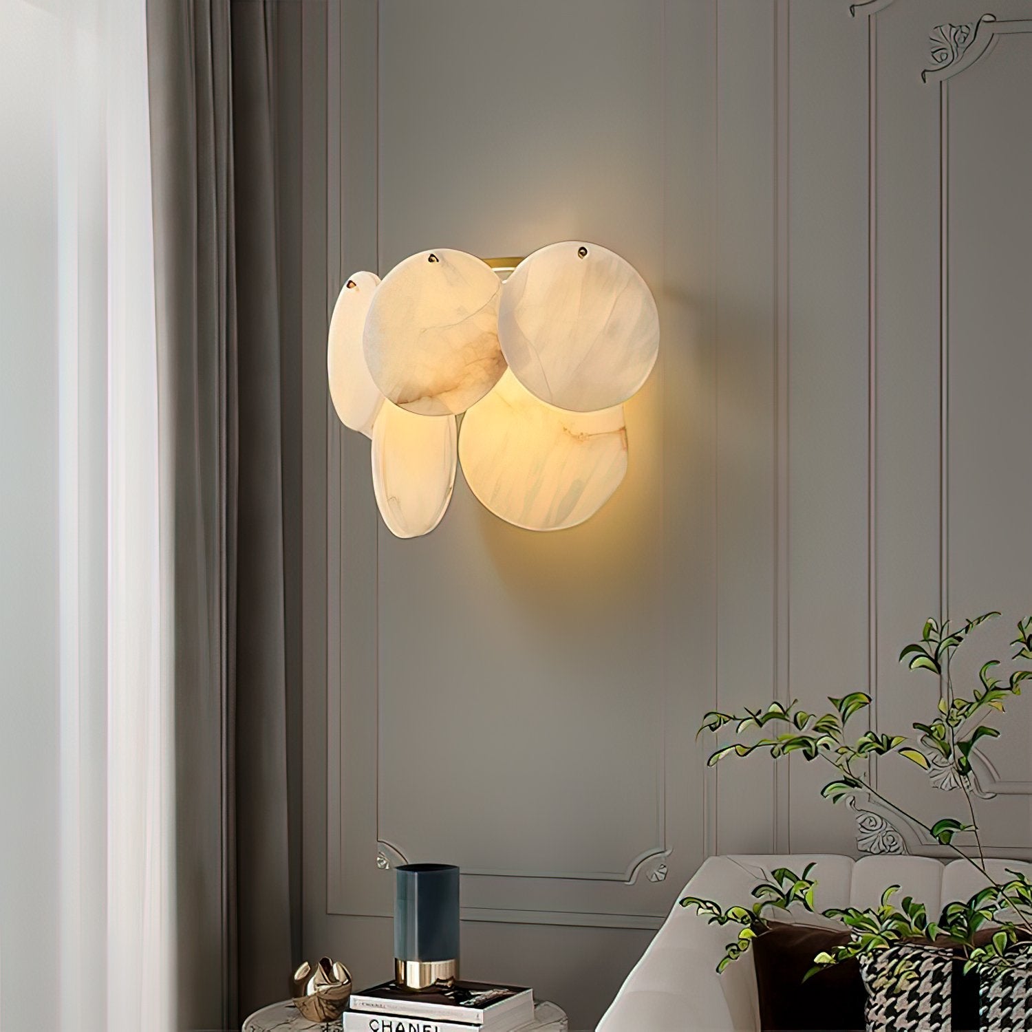Strata Lumina Alabaster Wall Sconce-Neutral Decor