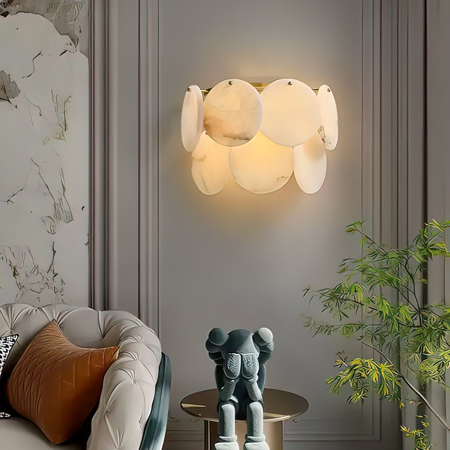 Strata Lumina Alabaster Wall Sconce-Neutral Decor
