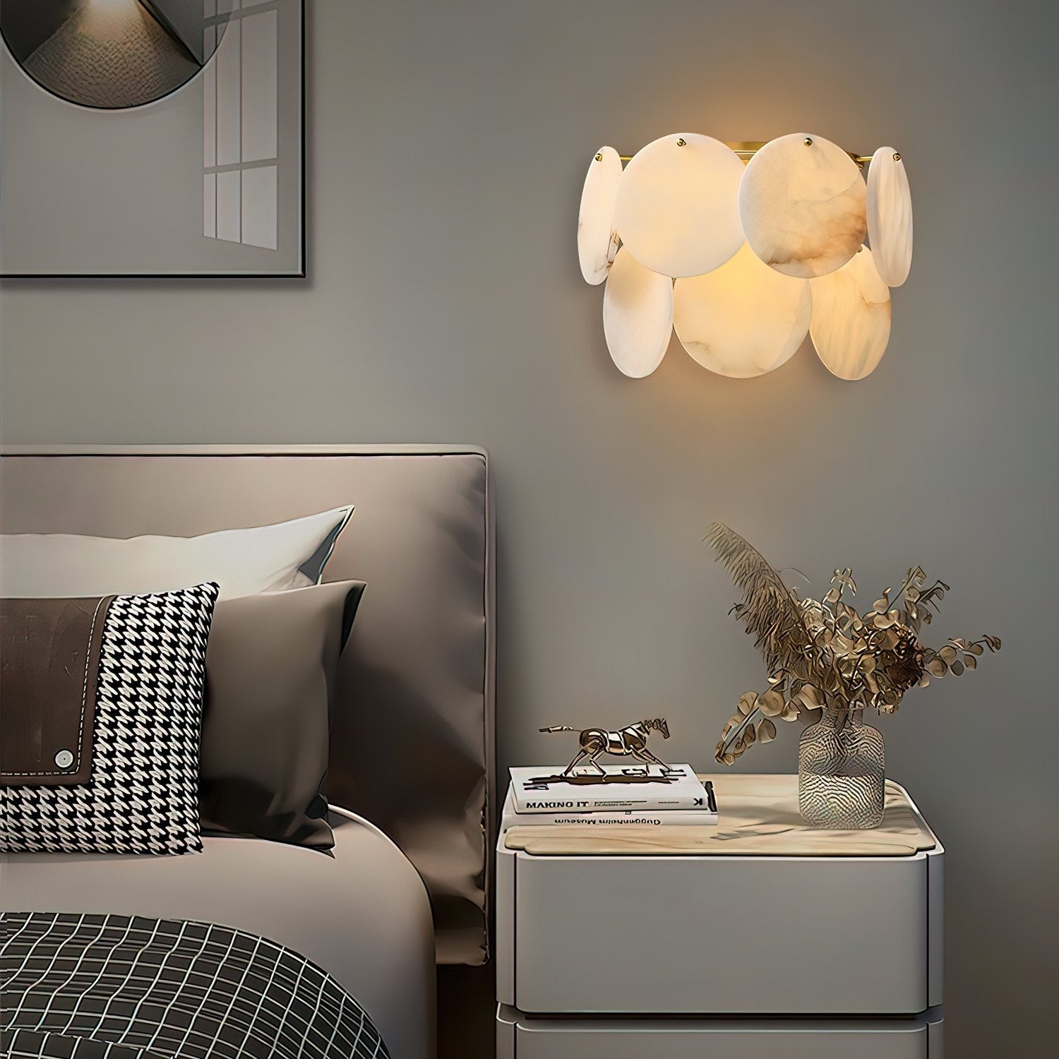 Strata Lumina Alabaster Wall Sconce-Neutral Decor