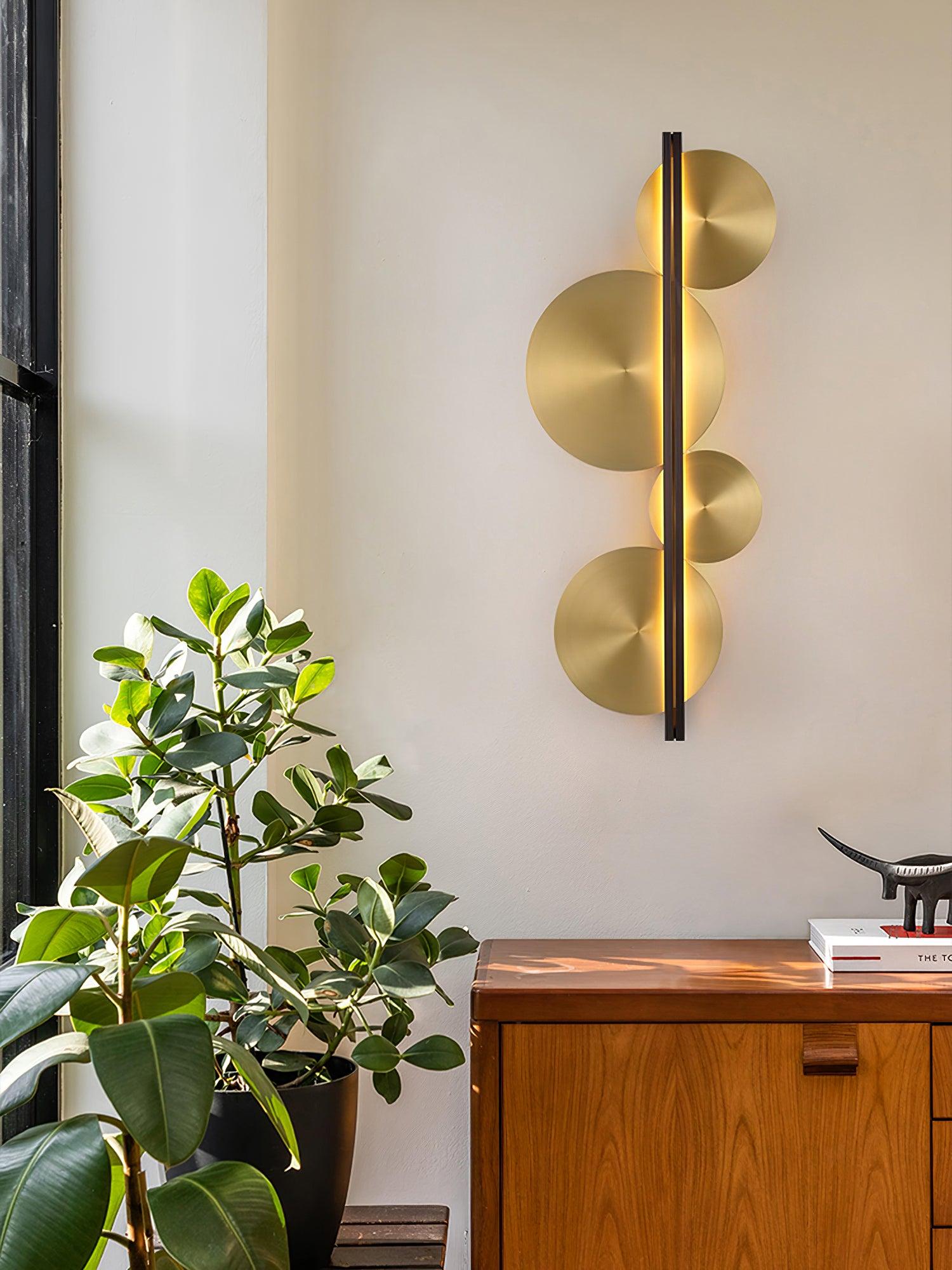 Lustra Wall Lamp Gold Circular Sculptural-Neutral Decor