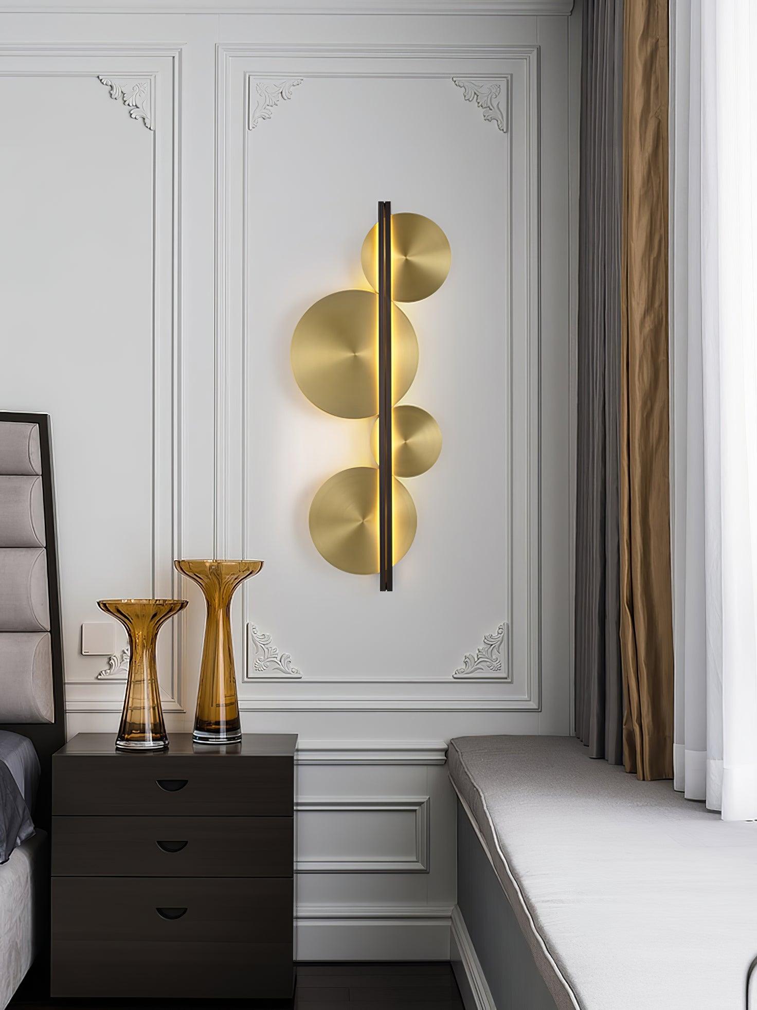 Lustra Wall Lamp Gold Circular Sculptural-Neutral Decor