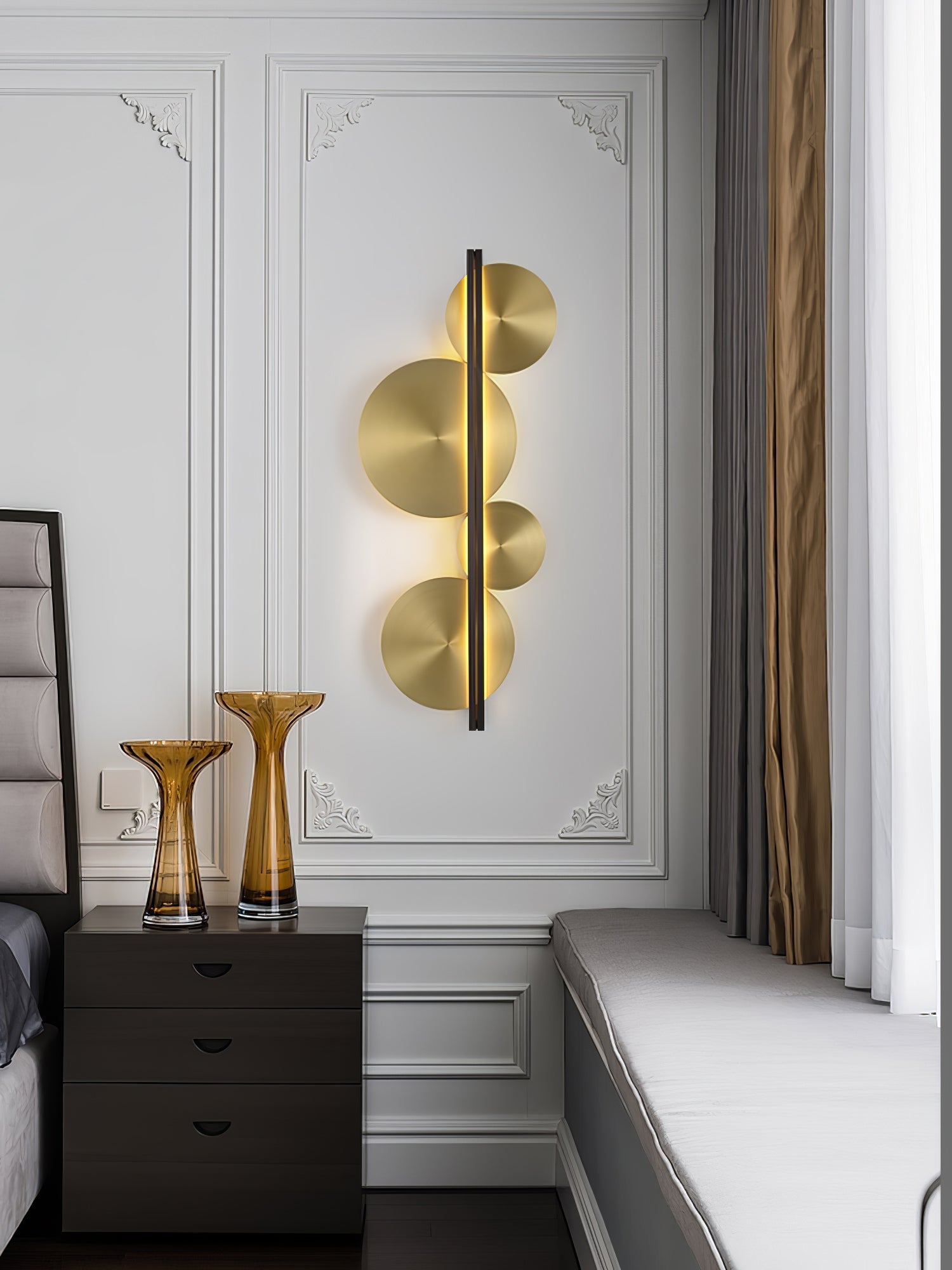Lustra Wall Lamp Gold Circular Sculptural-Neutral Decor