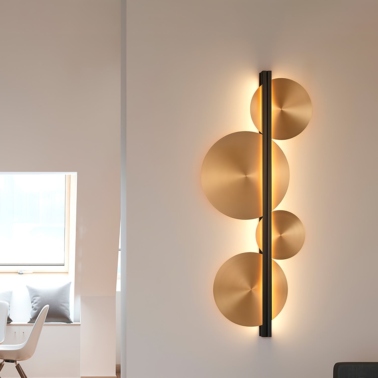 Lustra Wall Lamp Gold Circular Sculptural-Neutral Decor