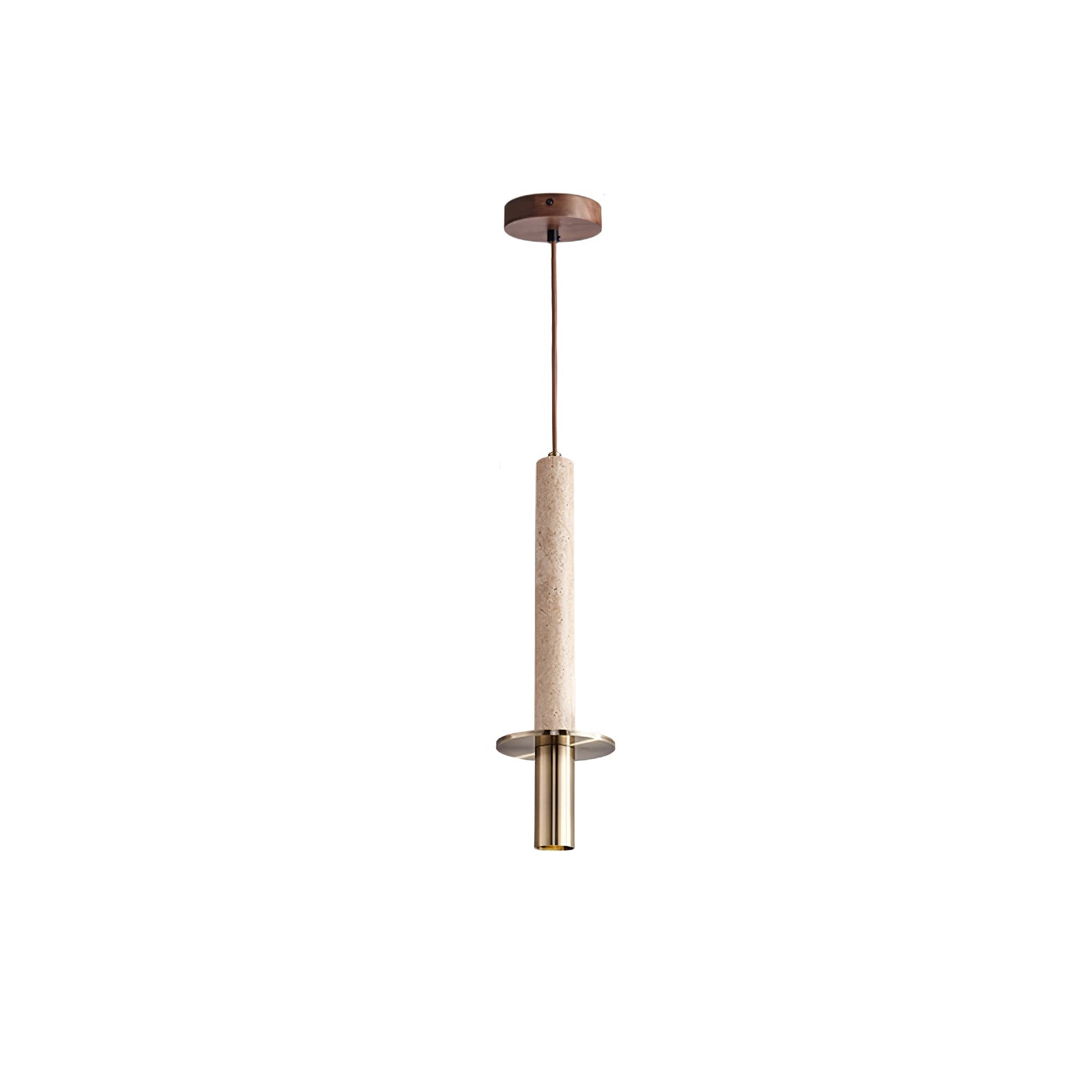 Talem Dual Cylinder Travertine Pendant Light-Neutral Decor