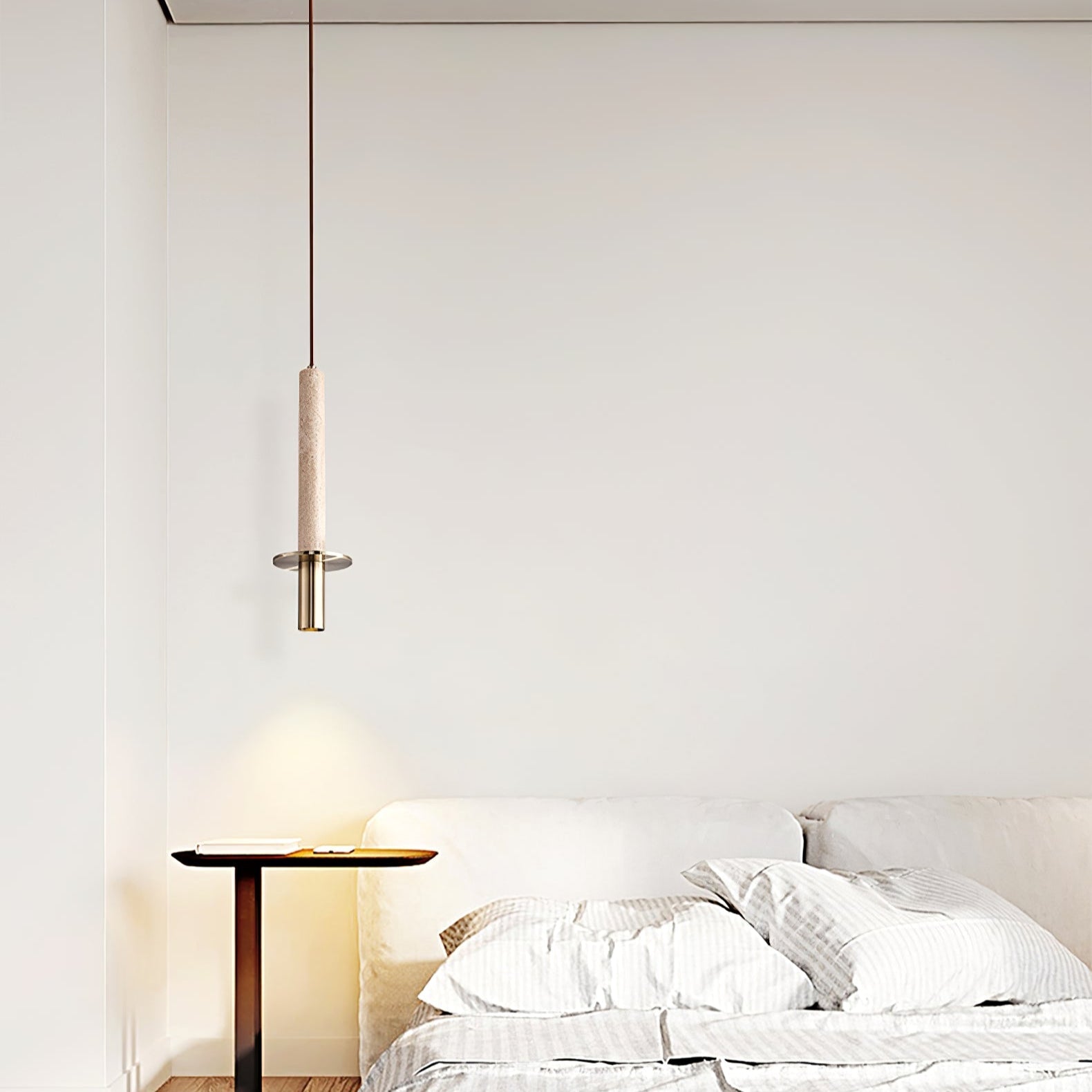 Talem Dual Cylinder Travertine Pendant Light-Neutral Decor