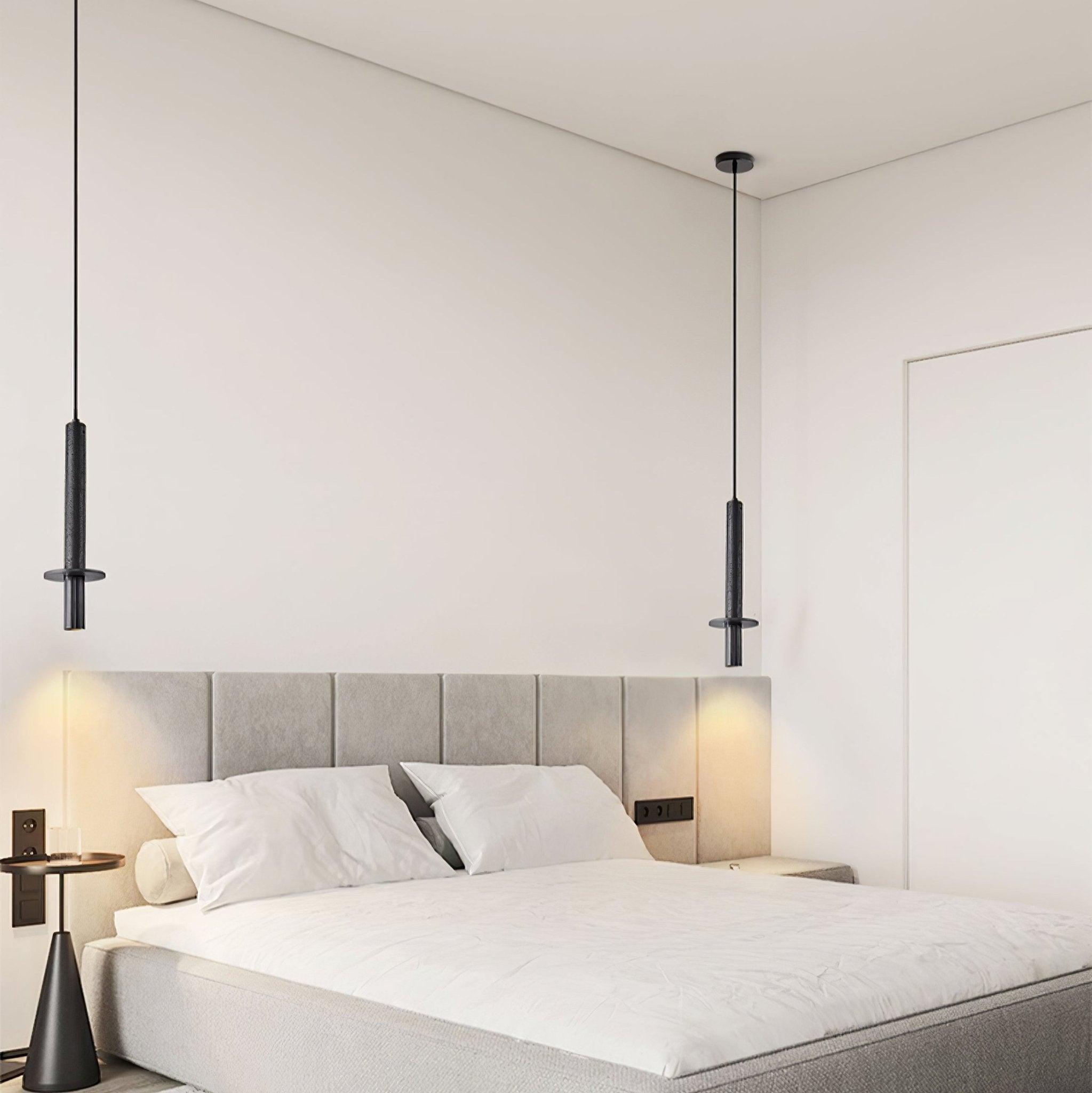Talem Dual Cylinder Travertine Pendant Light-Neutral Decor