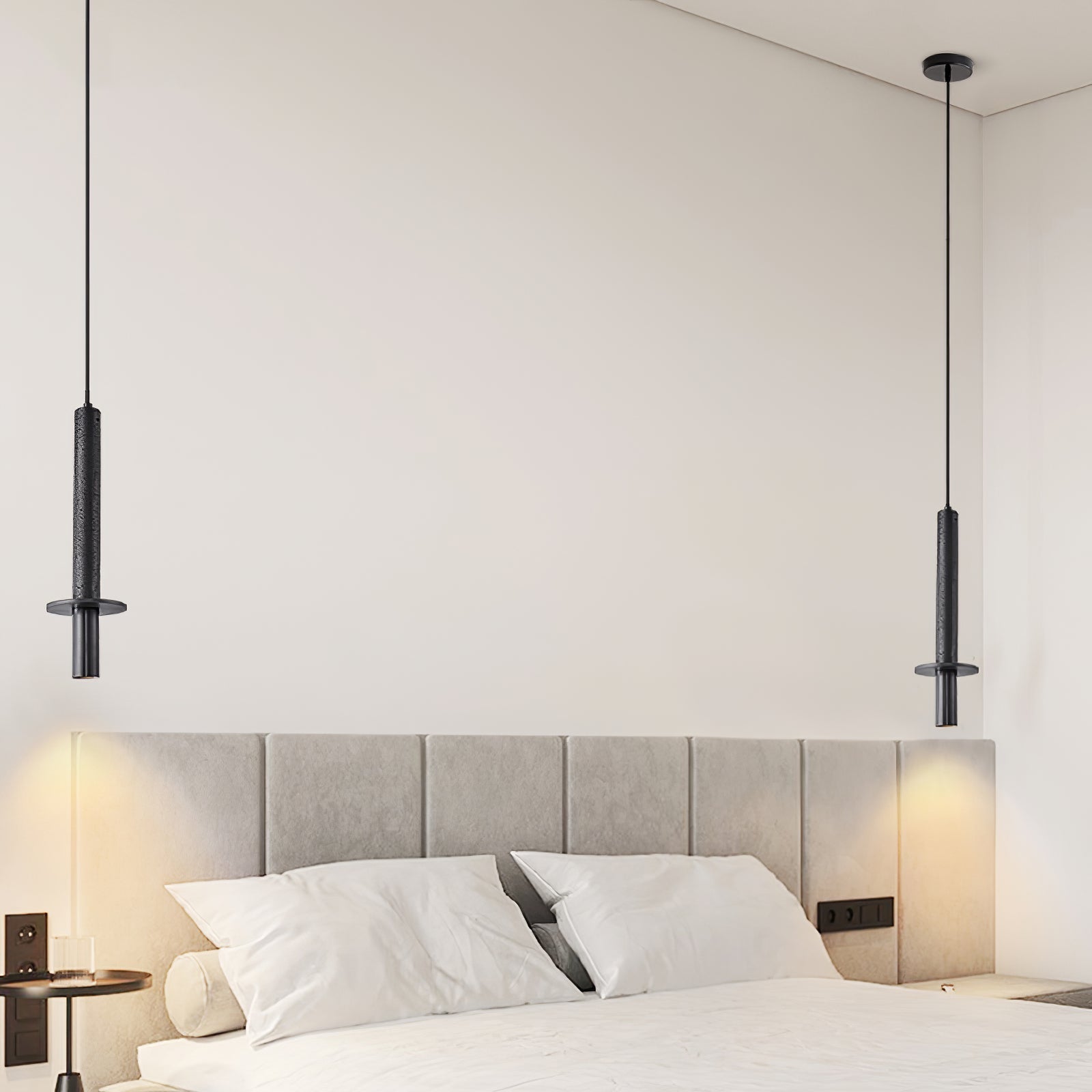 Talem Dual Cylinder Travertine Pendant Light-Neutral Decor