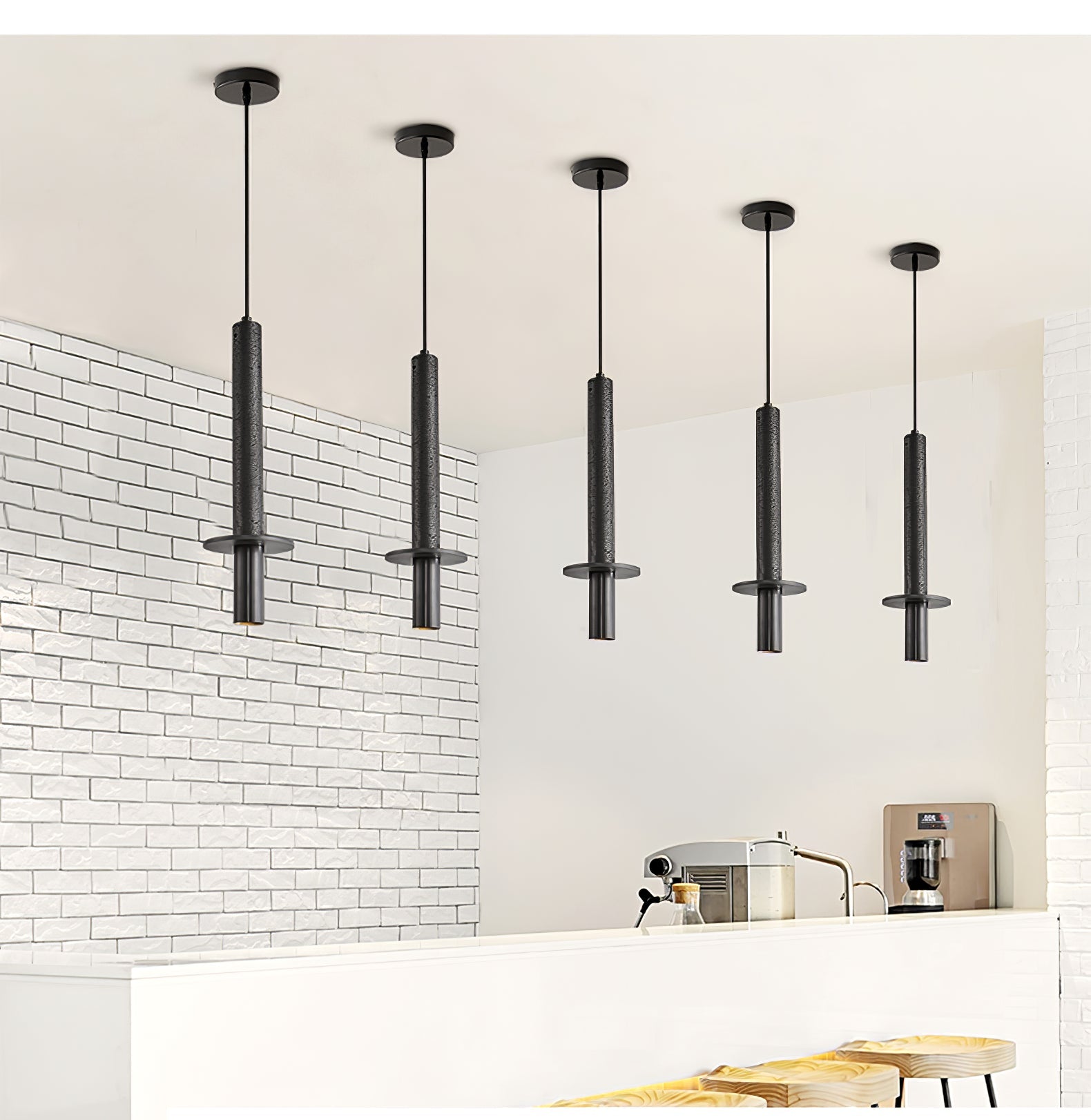 Talem Dual Cylinder Travertine Pendant Light-Neutral Decor