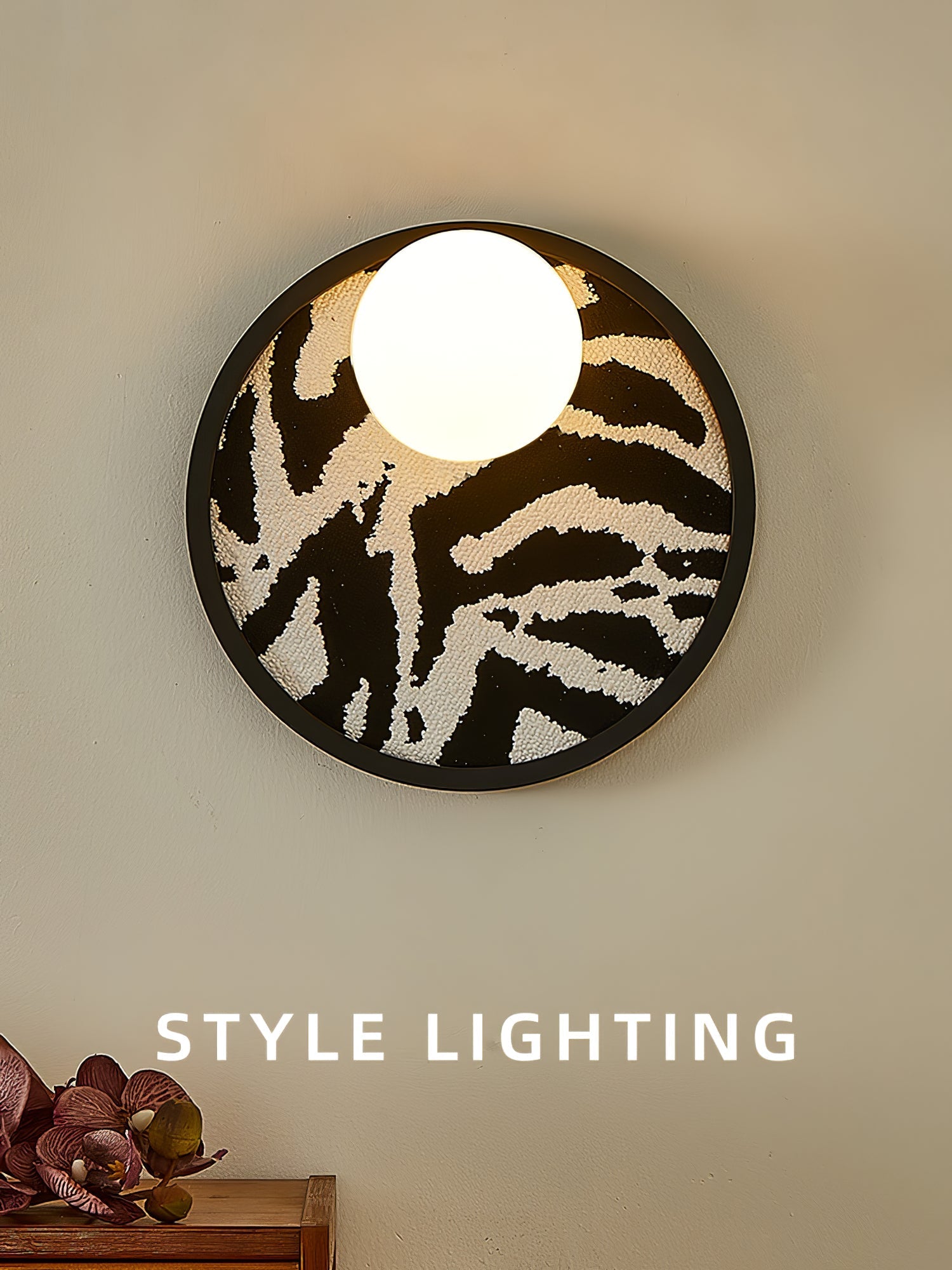 Sytala Premium Nordic Art Orbit Fabric Wall Light-Neutral Decor