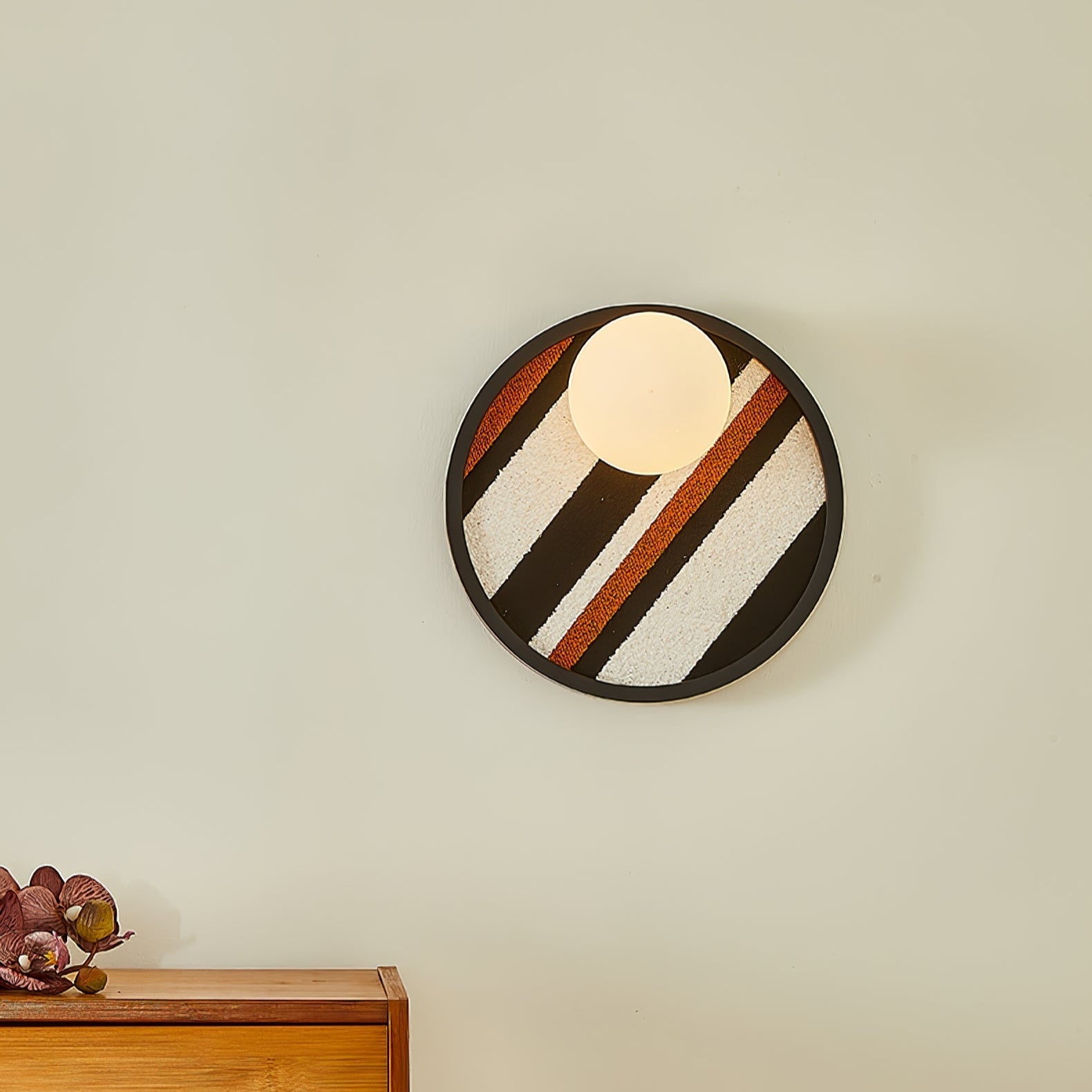 Sytala Premium Nordic Art Orbit Fabric Wall Light-Neutral Decor