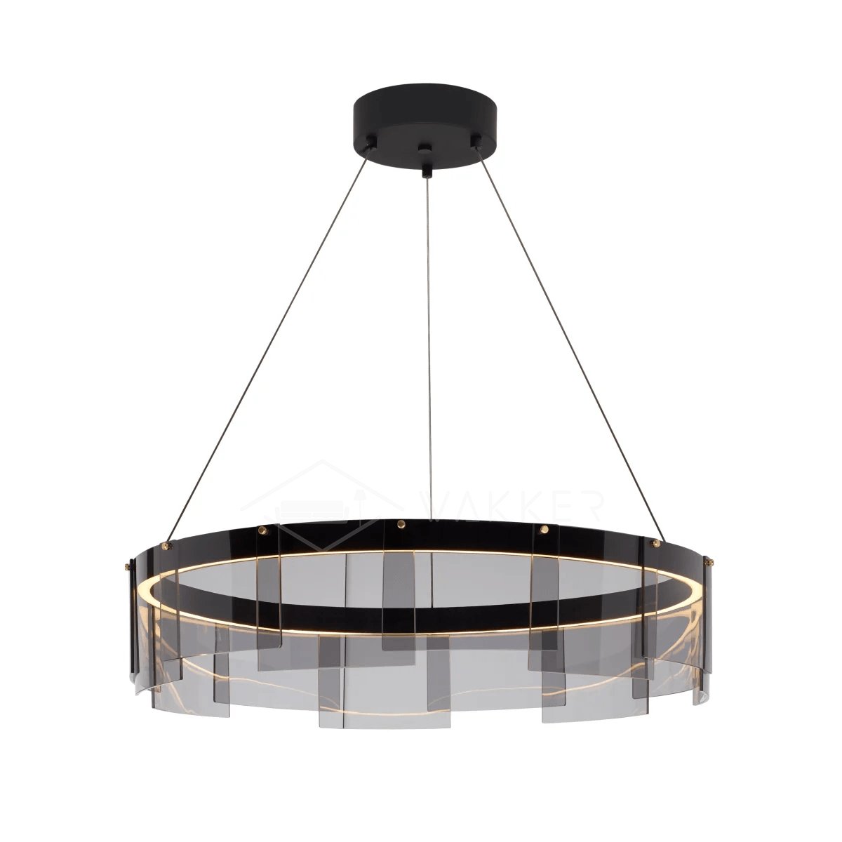 Lustra Chandelier LED Ring Black Glass Modern-Neutral Decor