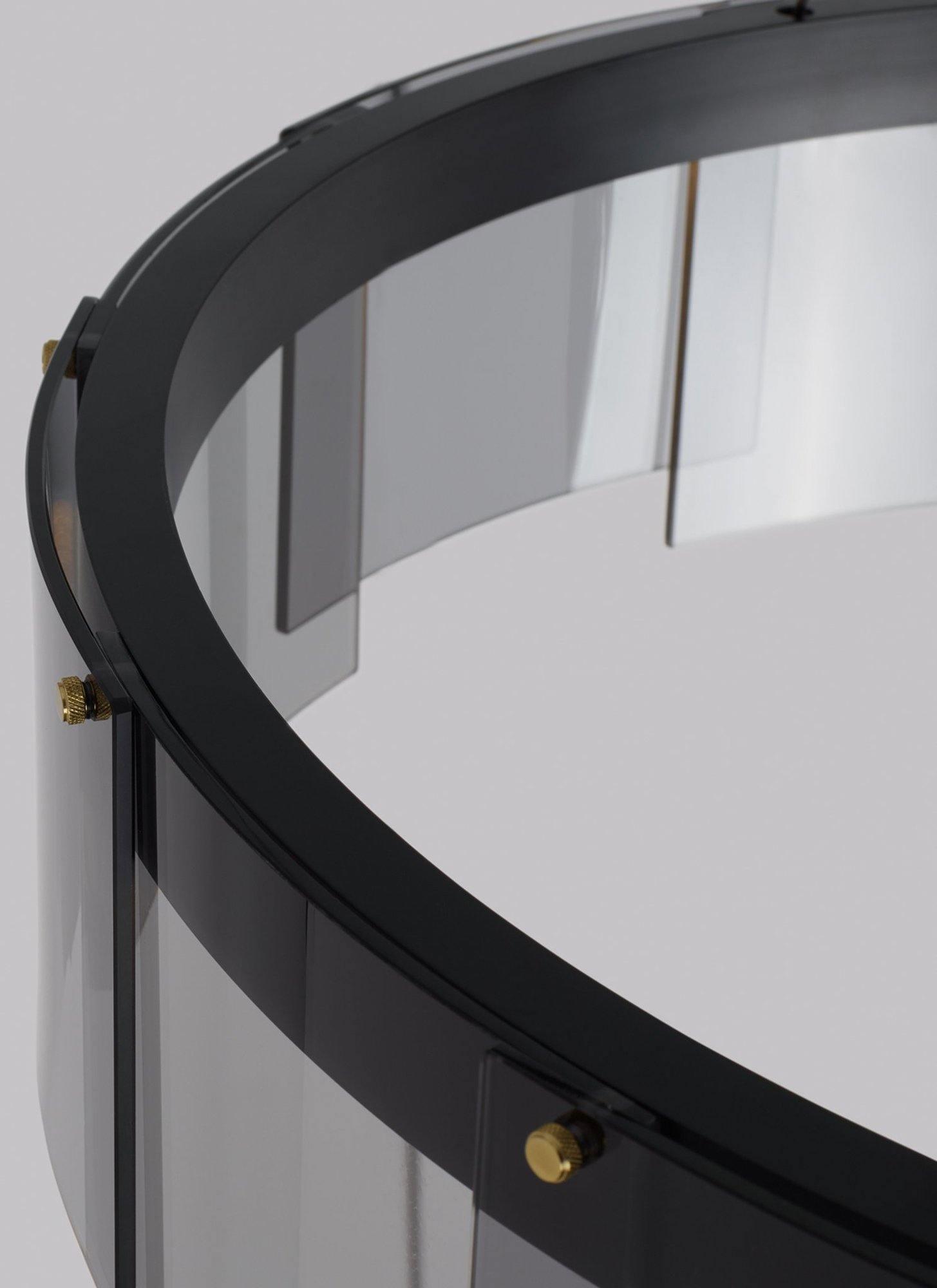 Lustra Chandelier LED Ring Black Glass Modern-Neutral Decor