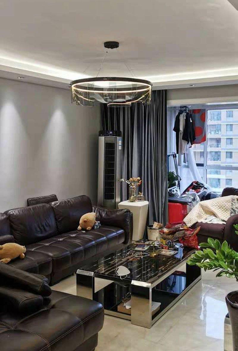 Lustra Chandelier LED Ring Black Glass Modern-Neutral Decor