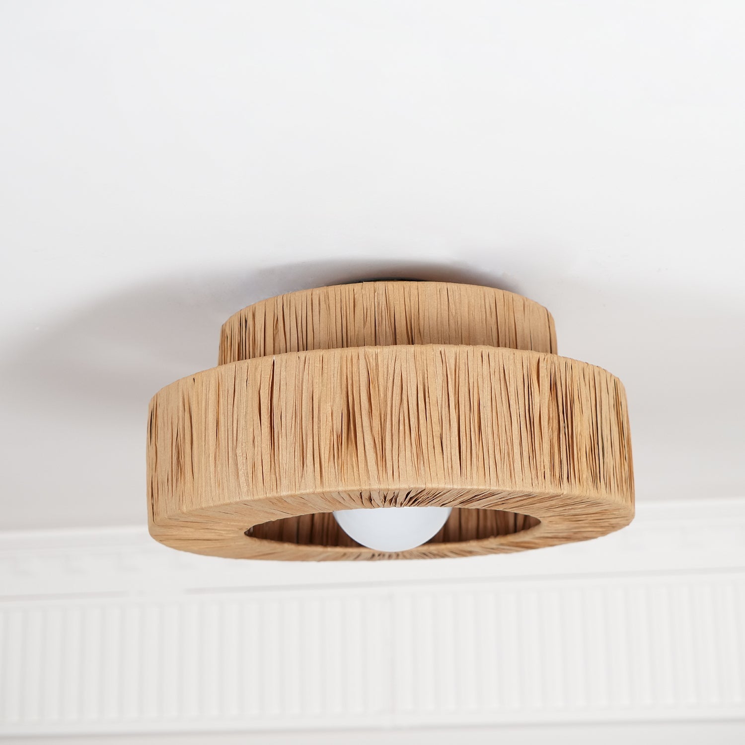 Ilthean Natural Straw Art Ceiling Lamp-Neutral Decor