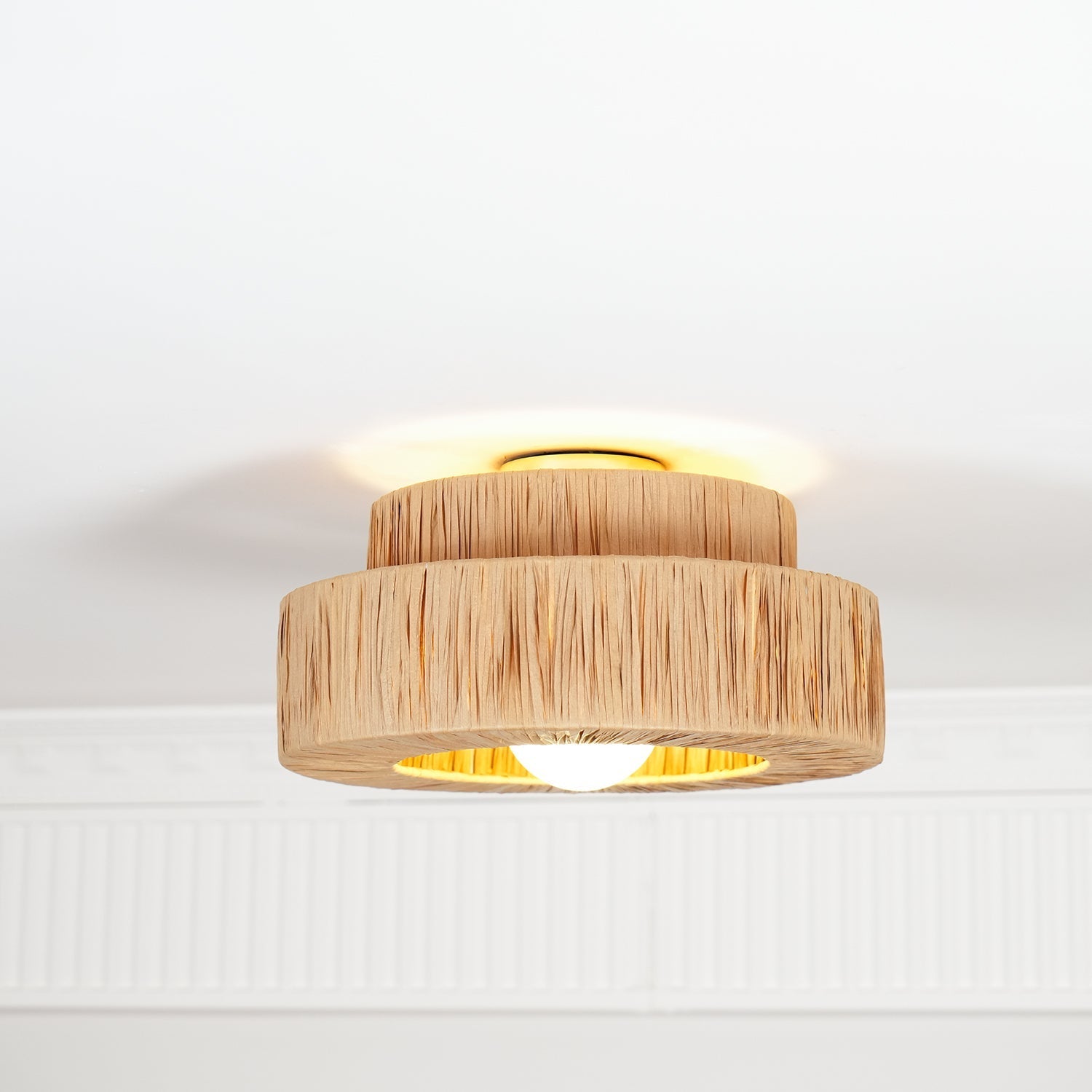 Ilthean Natural Straw Art Ceiling Lamp-Neutral Decor