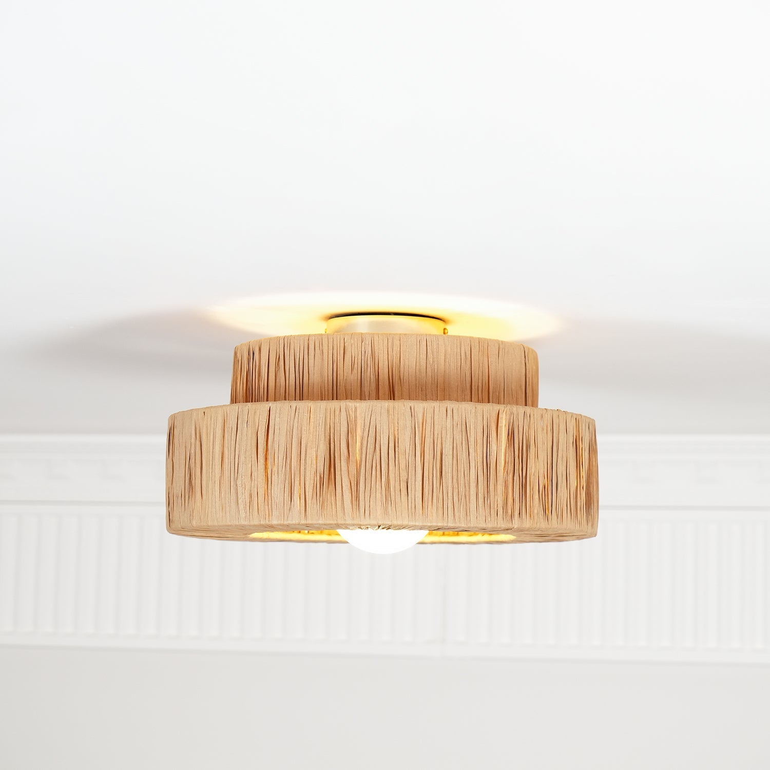Ilthean Natural Straw Art Ceiling Lamp-Neutral Decor