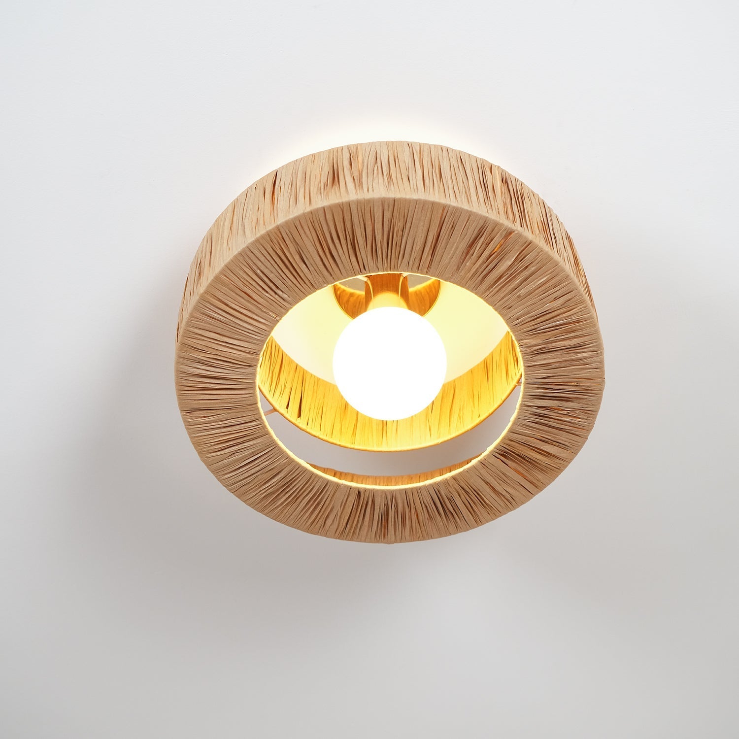 Ilthean Natural Straw Art Ceiling Lamp-Neutral Decor
