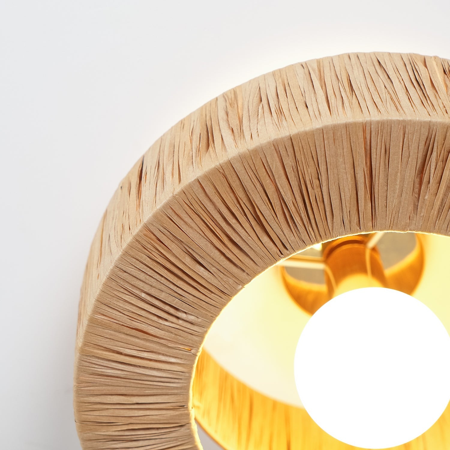 Ilthean Natural Straw Art Ceiling Lamp-Neutral Decor