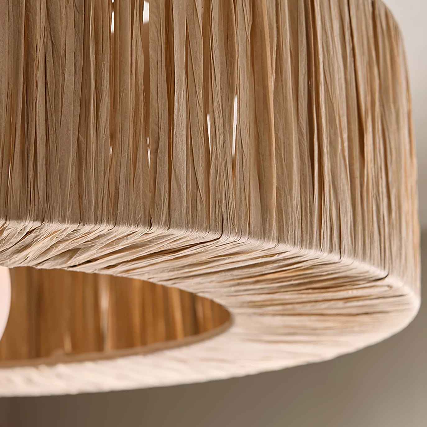 Ilthean Natural Straw Art Ceiling Lamp-Neutral Decor