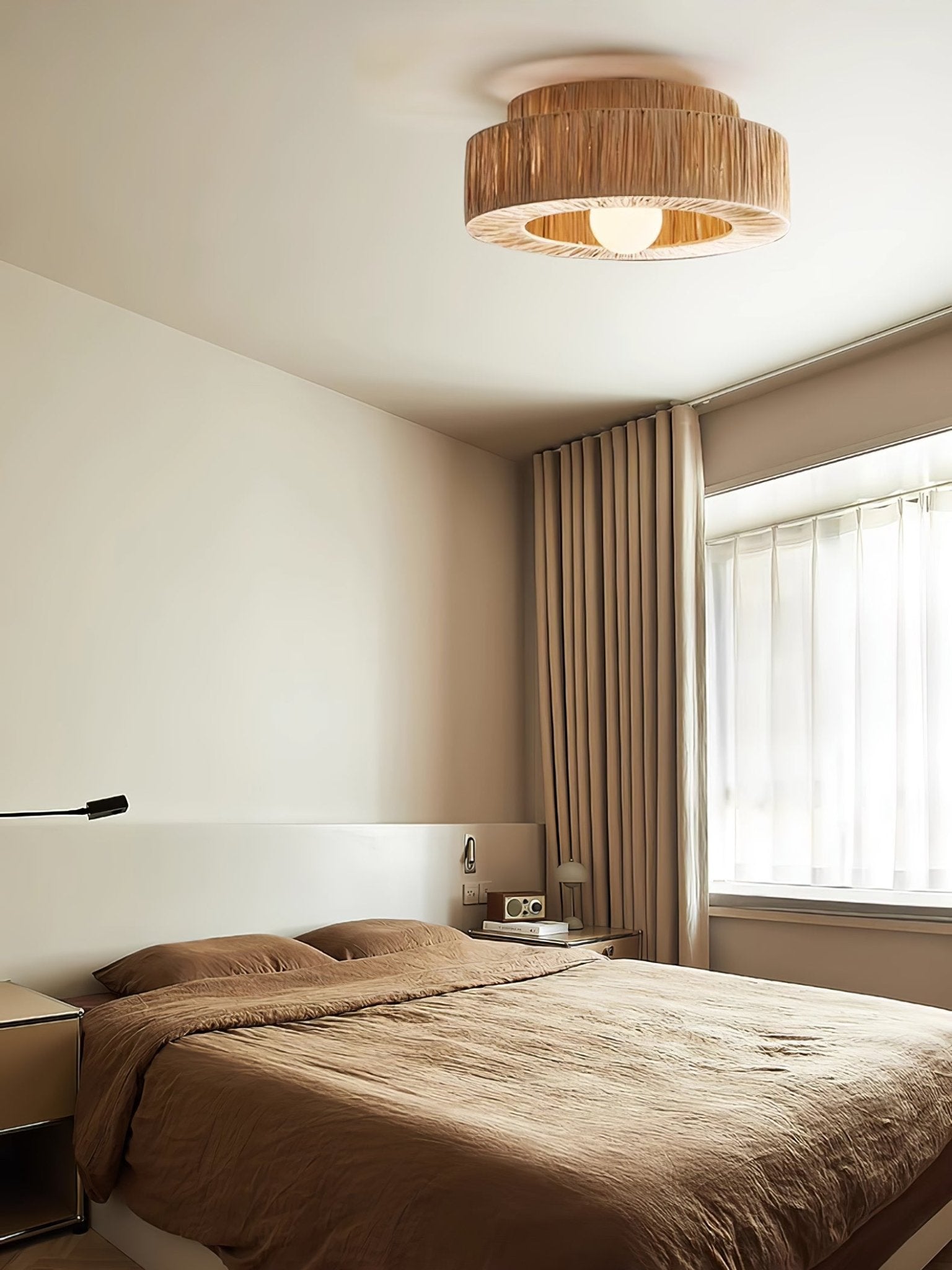 Ilthean Natural Straw Art Ceiling Lamp-Neutral Decor