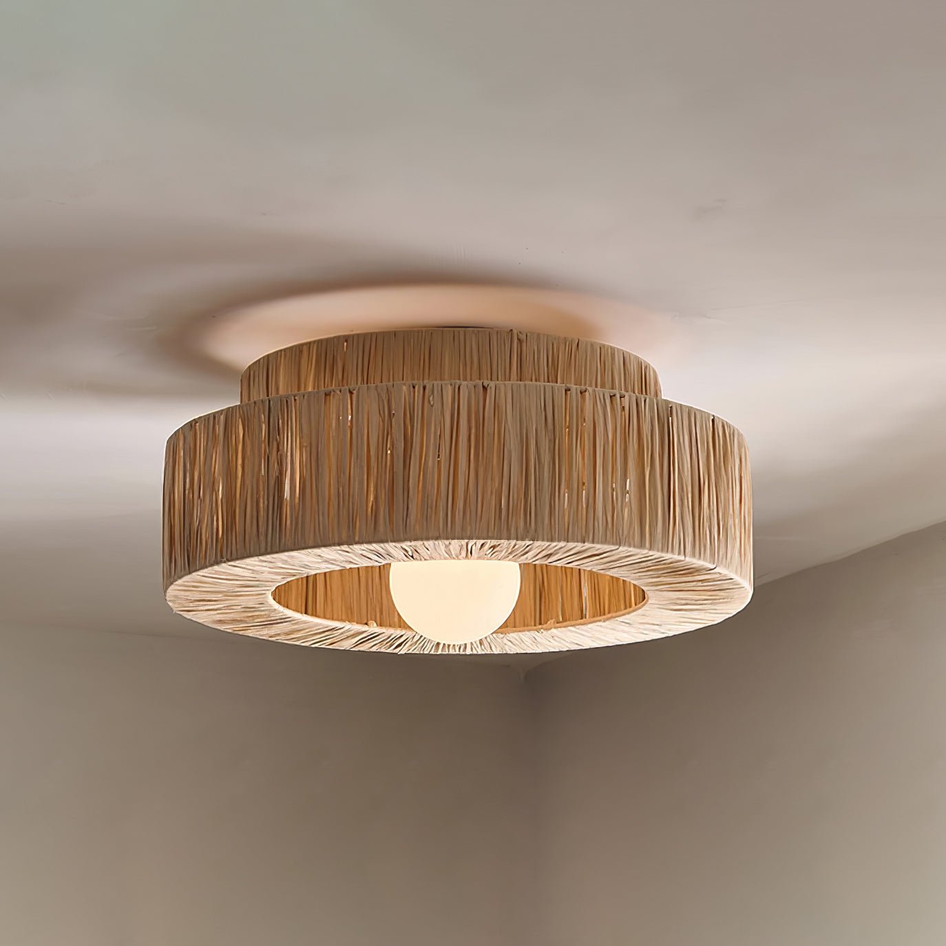 Ilthean Natural Straw Art Ceiling Lamp-Neutral Decor