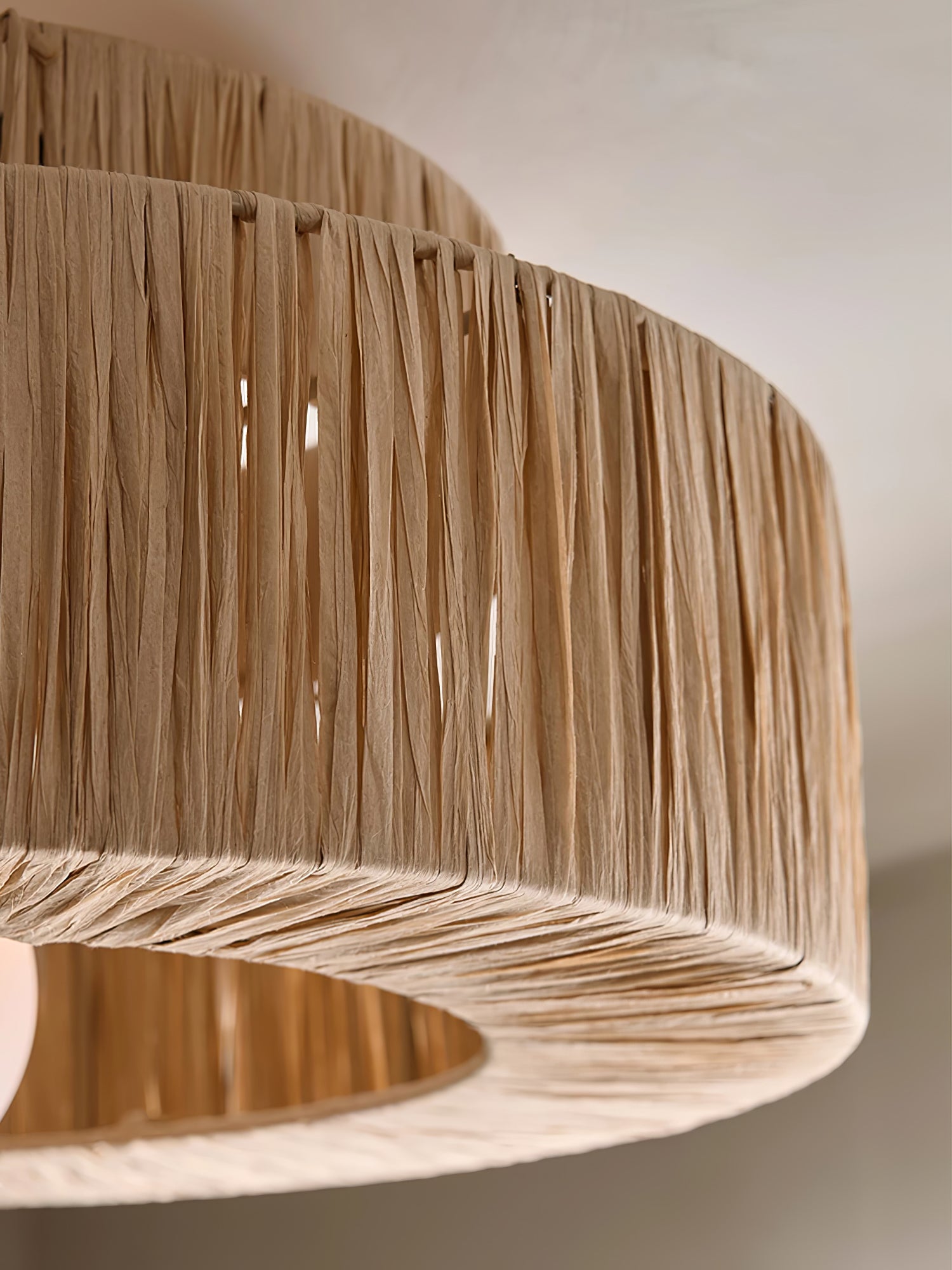 Ilthean Natural Straw Art Ceiling Lamp-Neutral Decor