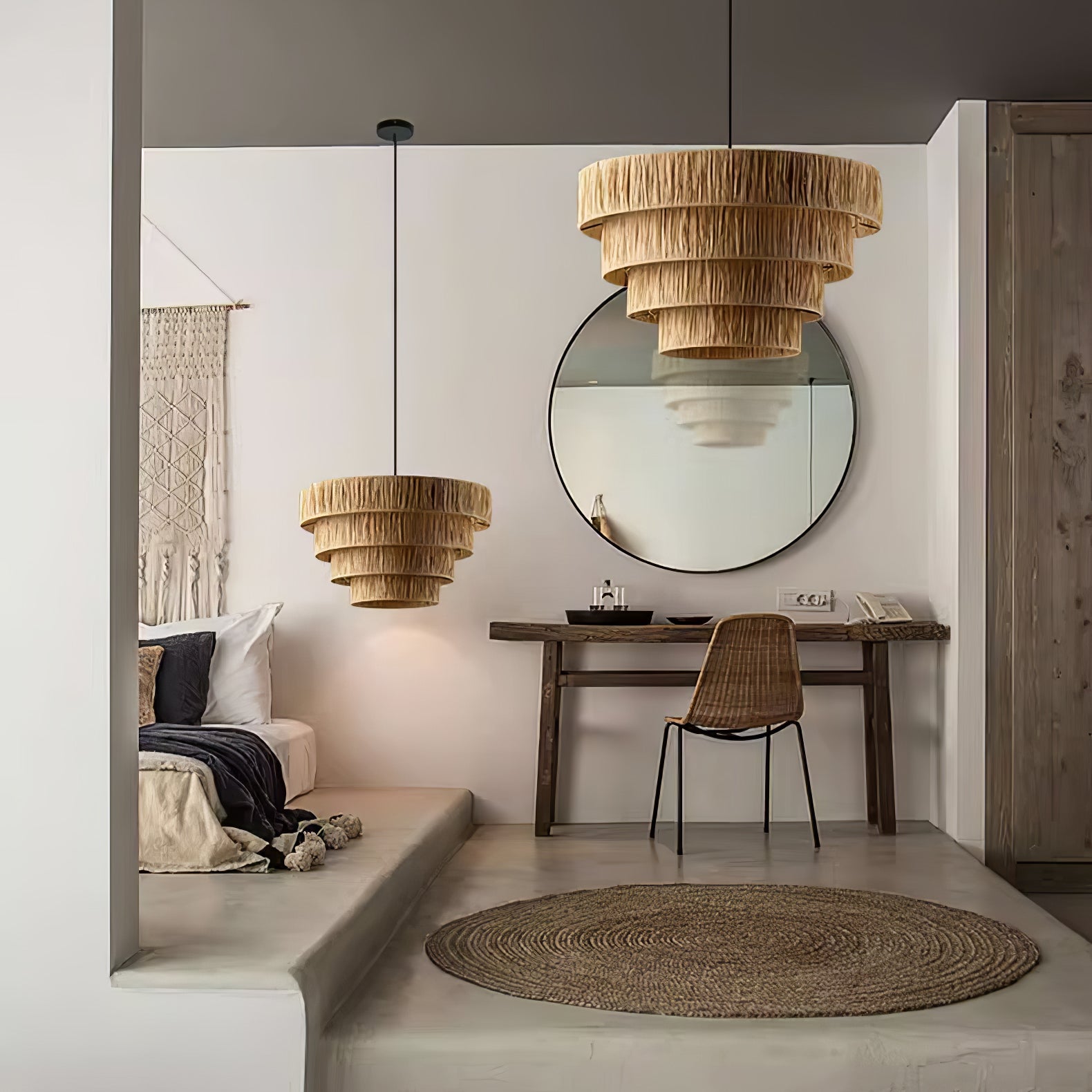 Thyra Straw Traditional Retro Pendant Light-Neutral Decor