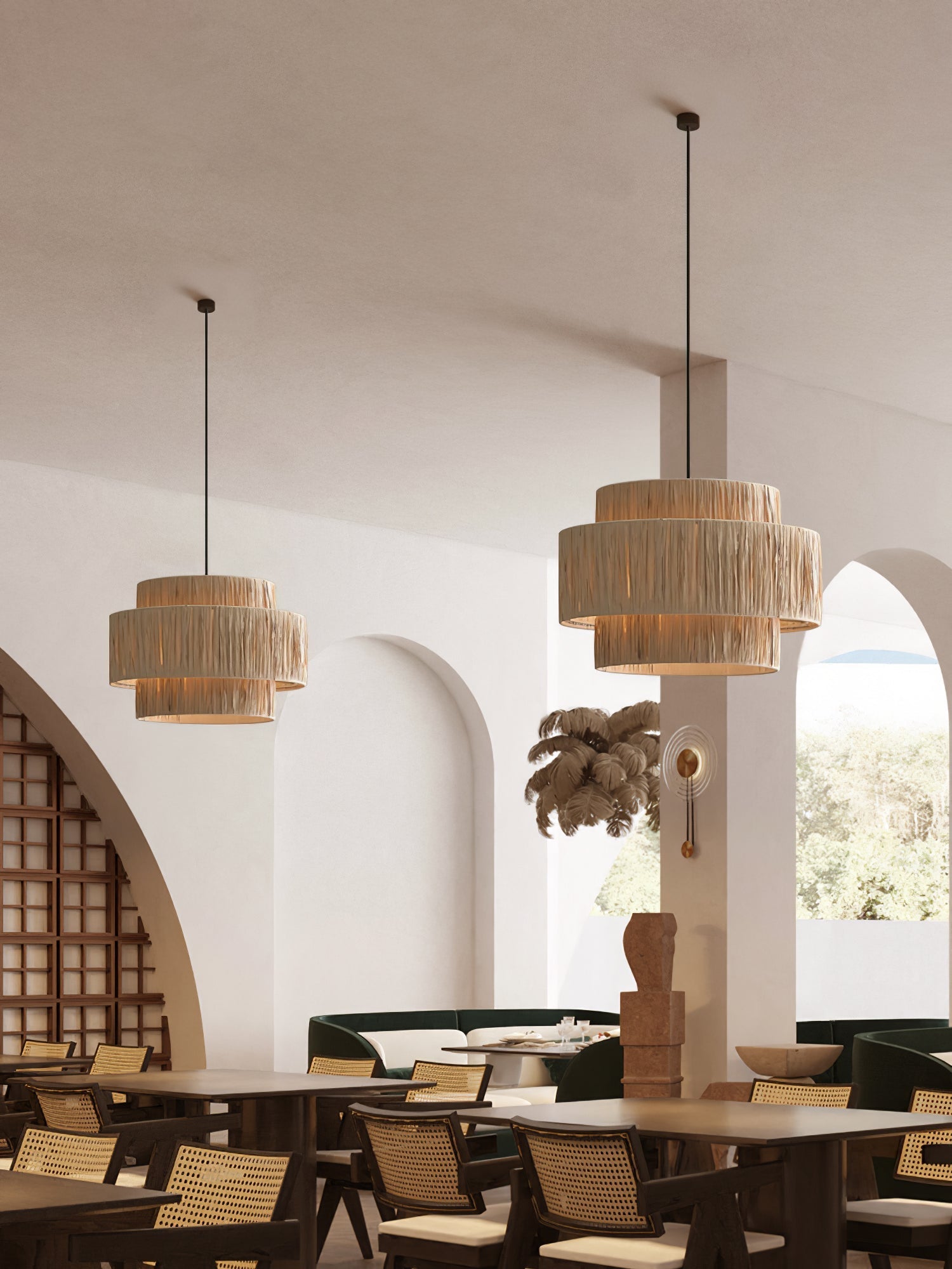 Thyra Straw Traditional Retro Pendant Light-Neutral Decor