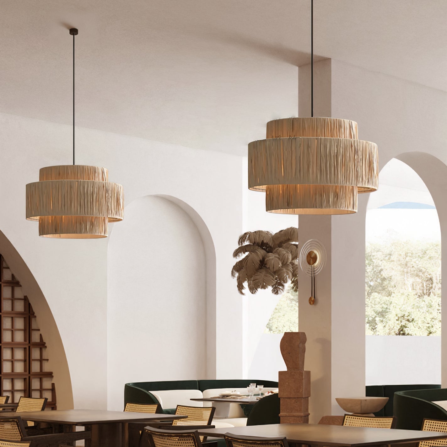Thyra Straw Traditional Retro Pendant Light-Neutral Decor