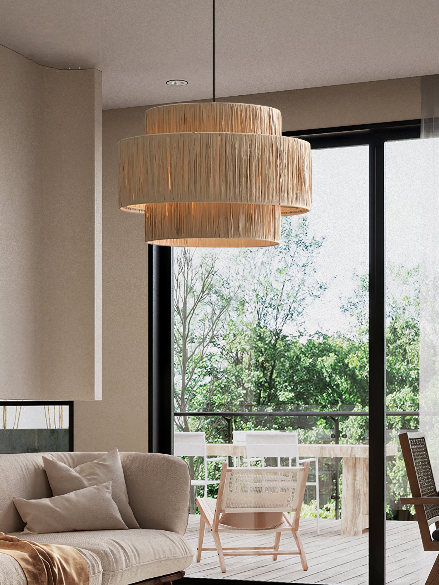 Thyra Straw Traditional Retro Pendant Light-Neutral Decor