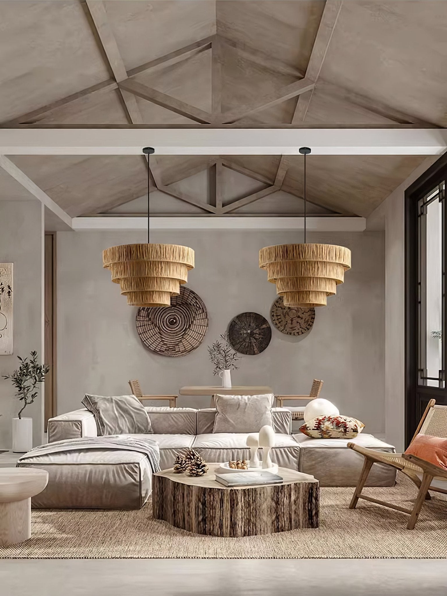 Thyra Straw Traditional Retro Pendant Light-Neutral Decor
