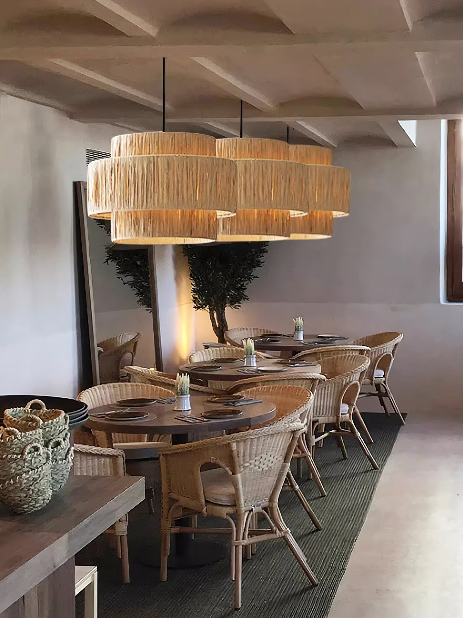 Thyra Straw Traditional Retro Pendant Light-Neutral Decor