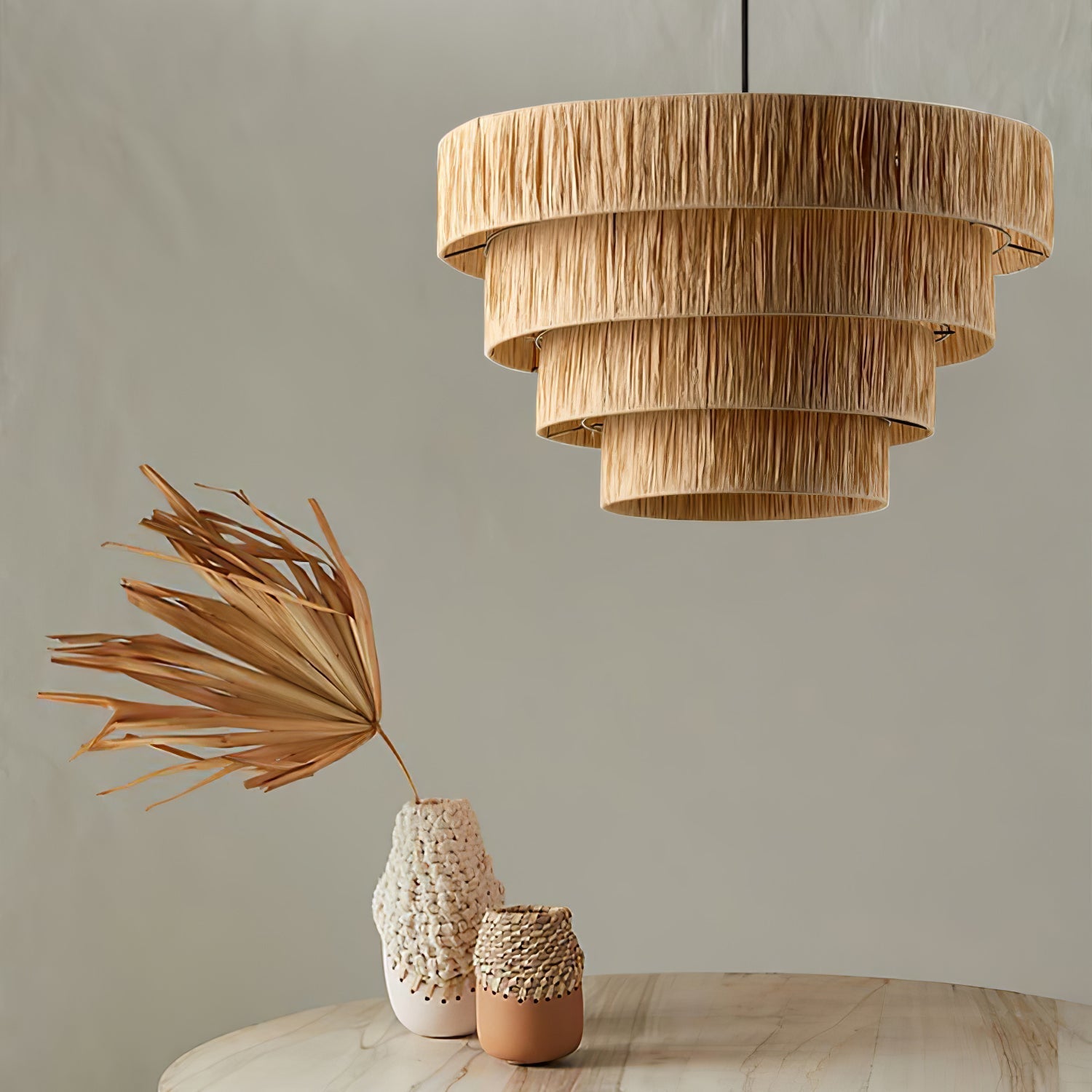 Thyra Straw Traditional Retro Pendant Light-Neutral Decor