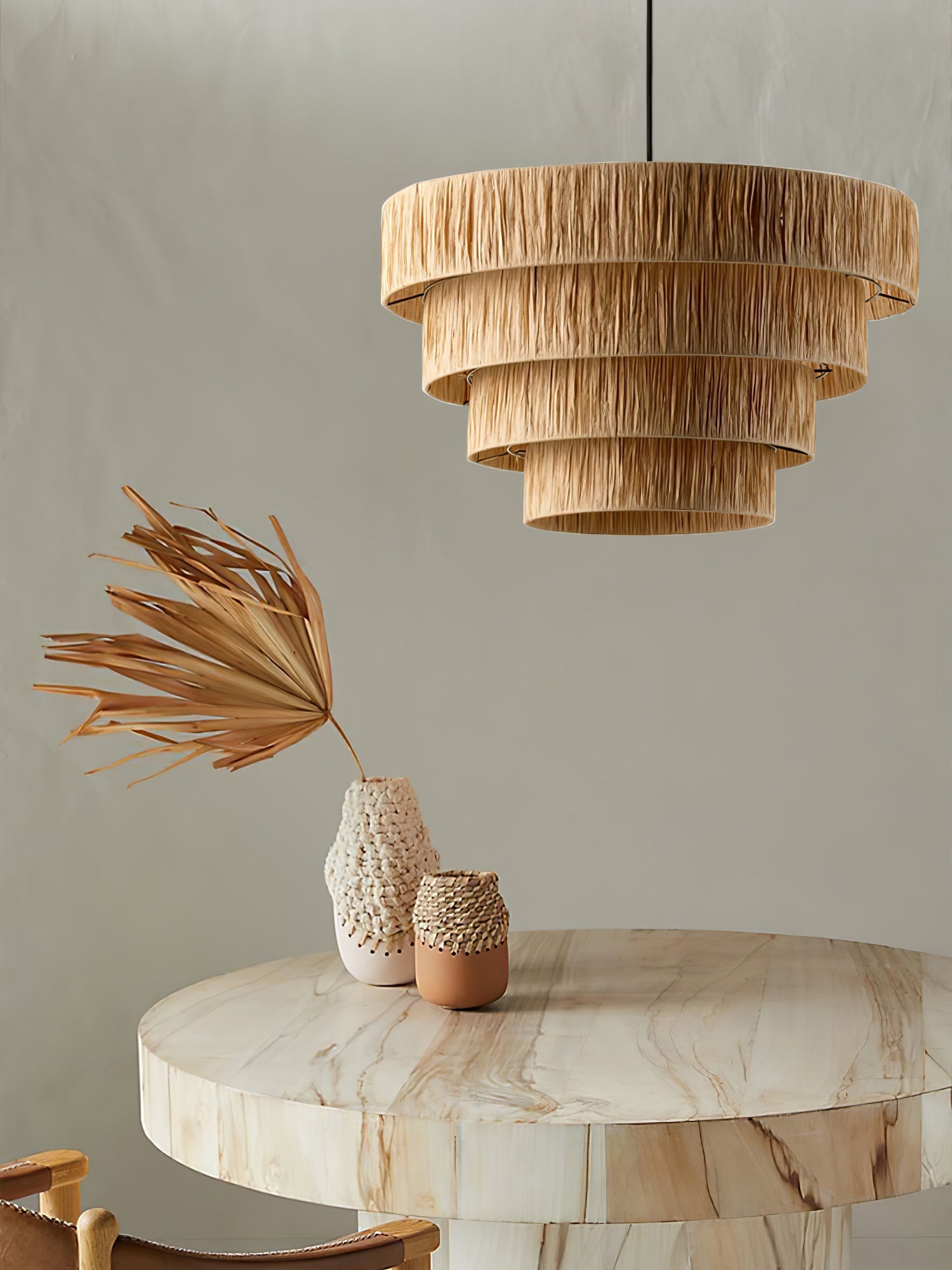 Thyra Straw Traditional Retro Pendant Light-Neutral Decor
