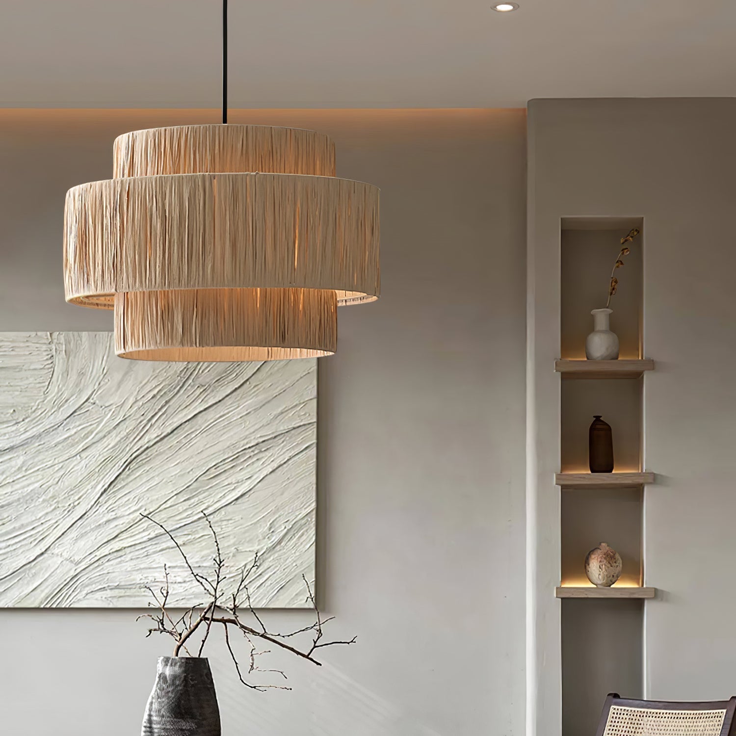 Thyra Straw Traditional Retro Pendant Light-Neutral Decor