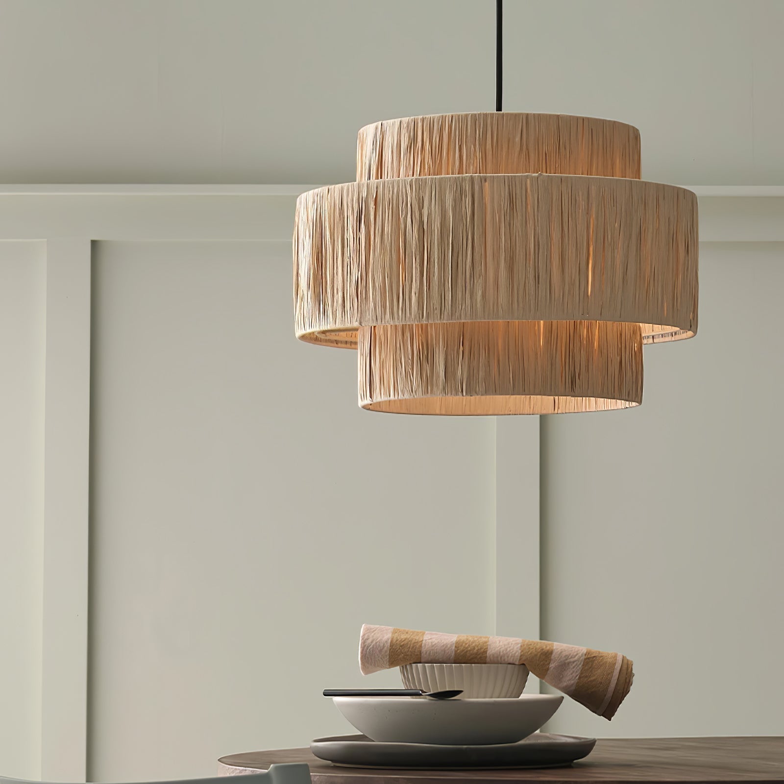 Thyra Straw Traditional Retro Pendant Light-Neutral Decor