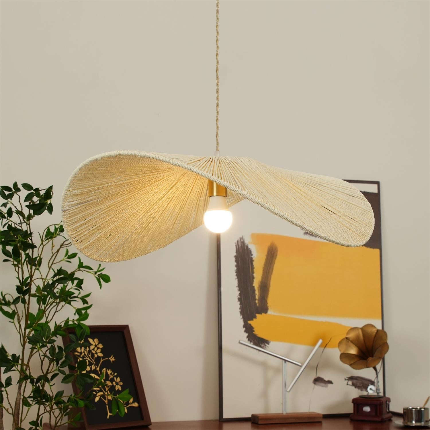 Solara Handwoven Natural Rattan Pendant Light