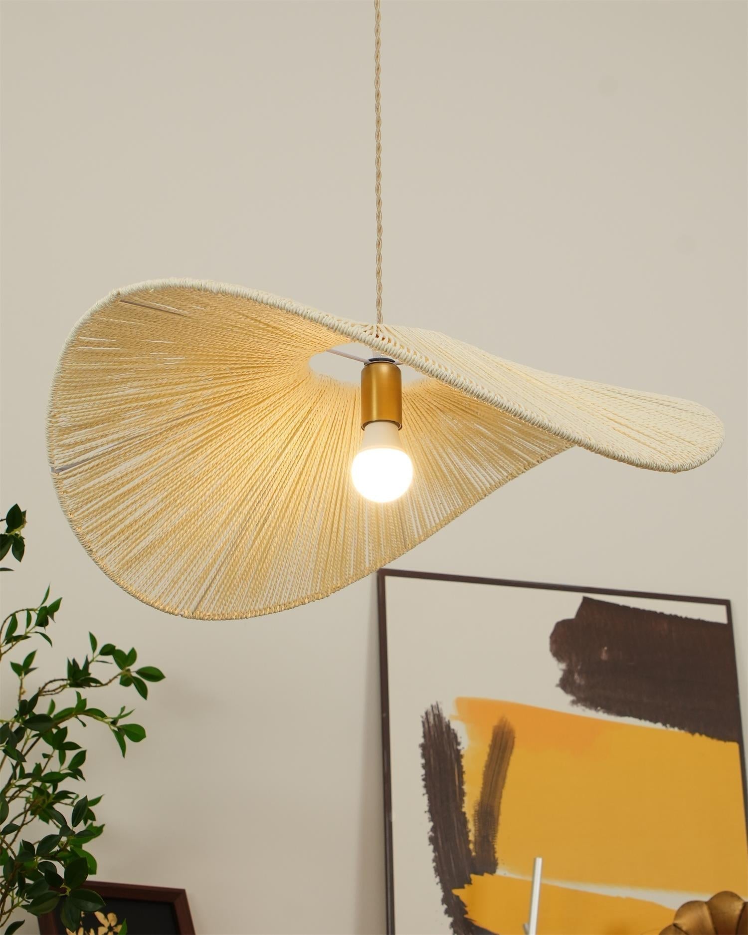 Solara Handwoven Natural Rattan Pendant Light