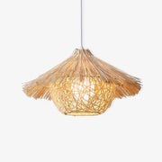 Sunell Straw Hat Rattan Pendant Light-Neutral Decor