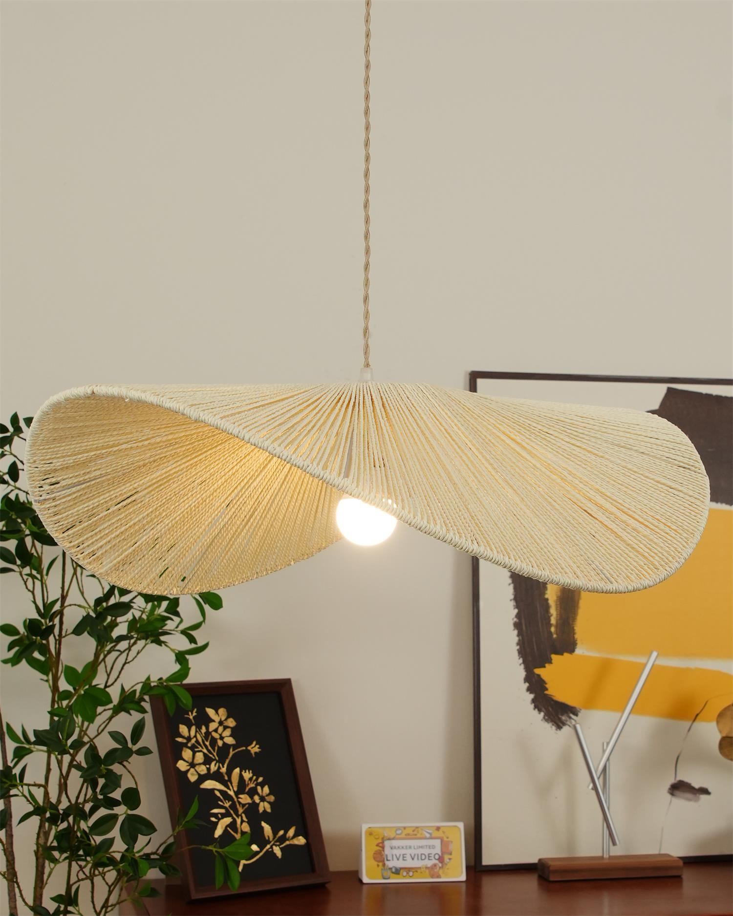 Solara Handwoven Natural Rattan Pendant Light