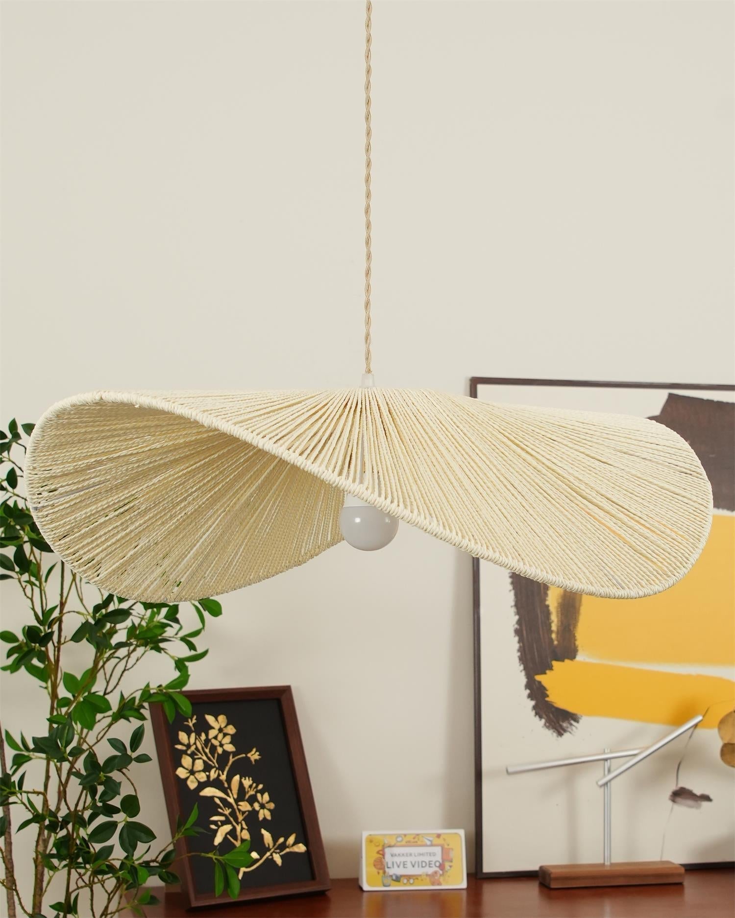 Solara Handwoven Natural Rattan Pendant Light